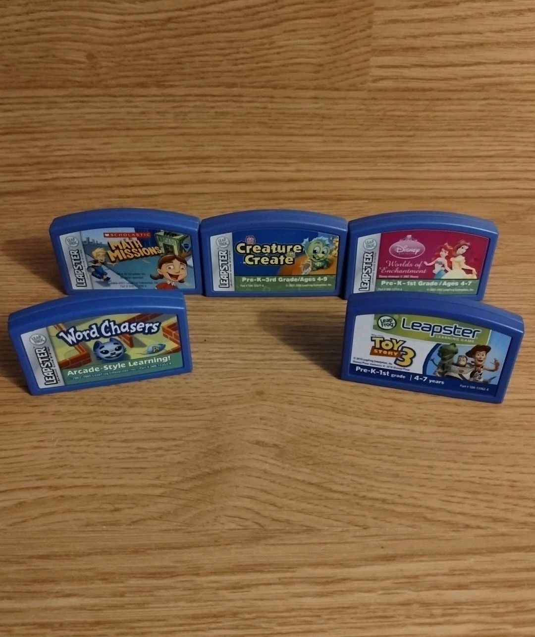Leapster Games Bundle Lot of 5, Toy Story, Word Chasers, Math Missions, & Others