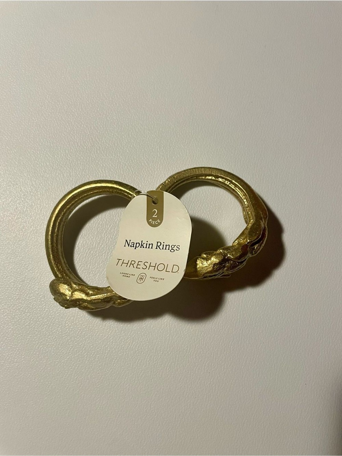 Threshold Gold Napkin Rings - Set of 2 Home Decor Modern Elegant Dining Kitchen