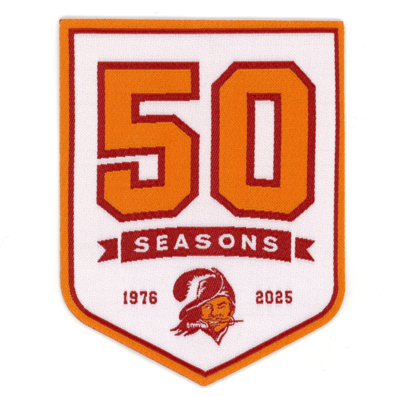 Tampa Bay Buccaneers 50th Anniversary Patch – 1976-2025 Commemorative NFL Jersey