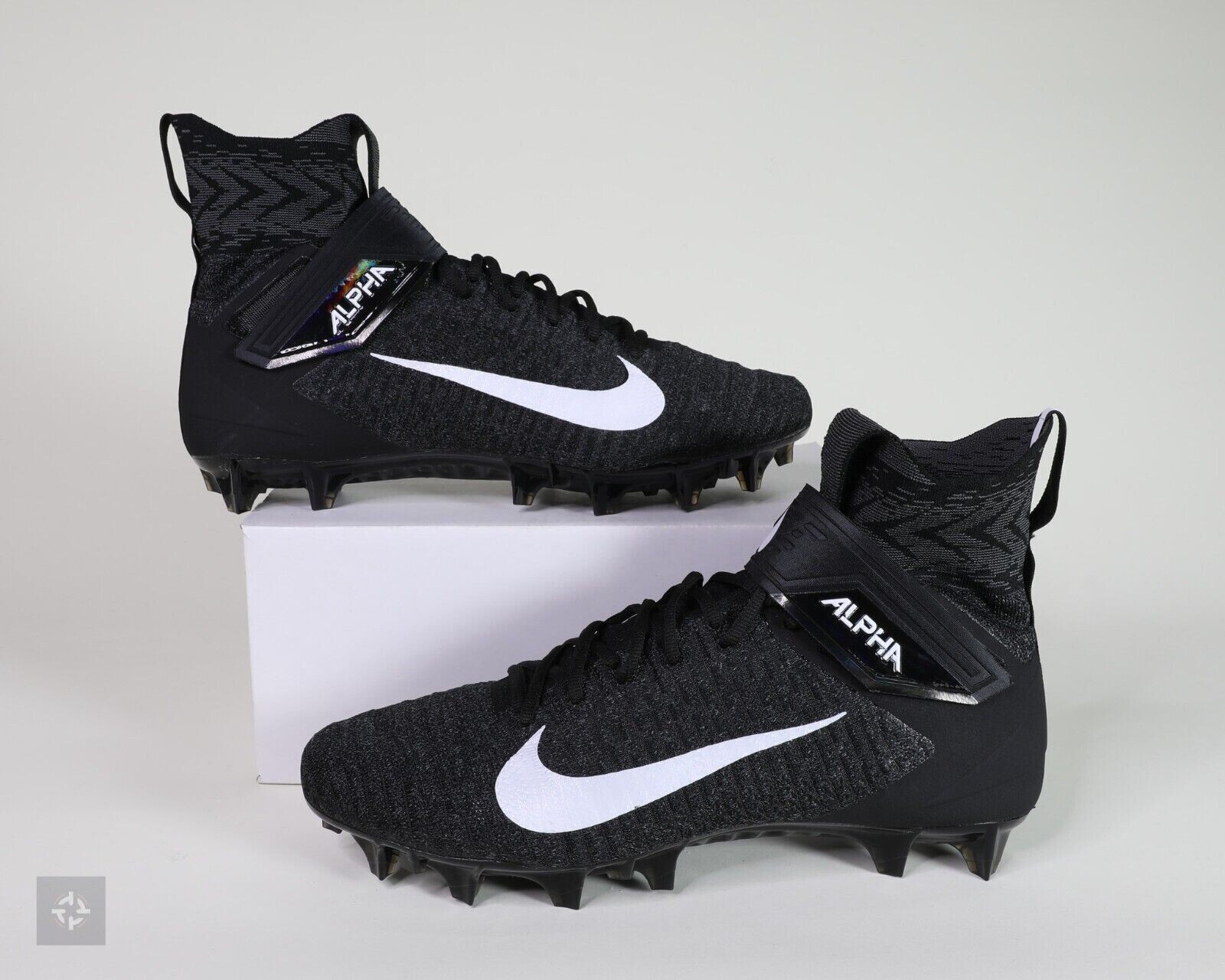 Nike Alpha Menace Elite 2 FlyKnit Black football cleats BV3298-001  Sz 14 Wide