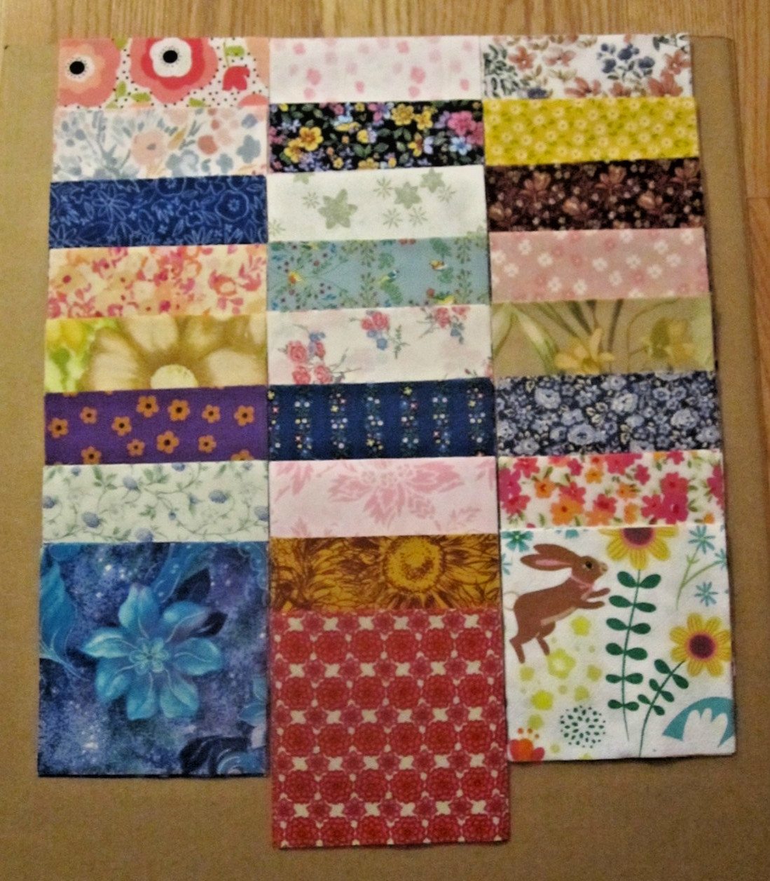 Lot of  100  5" X 5"  Fabric Squares For Quilting/Crafts. "Flower Power"
