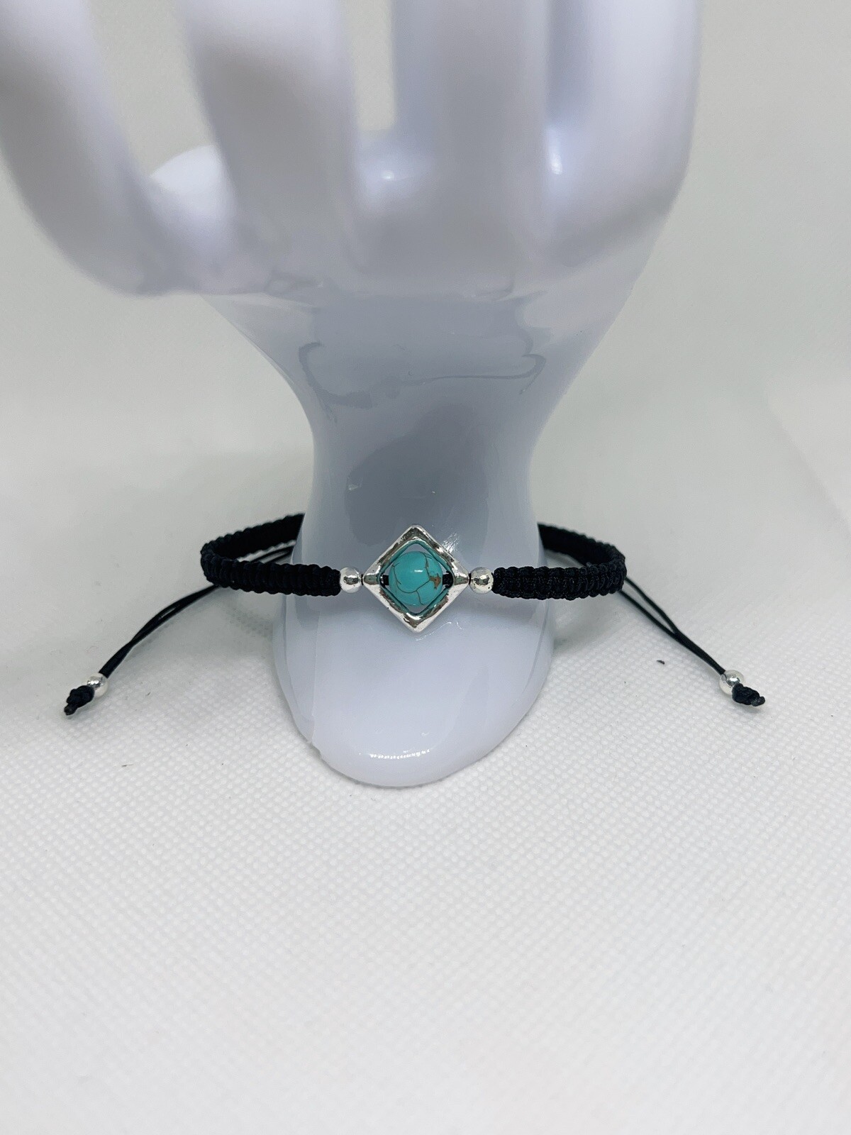 Blue Turquoise bracelet, Macrame Adjustable Bracelet, Gift Idea