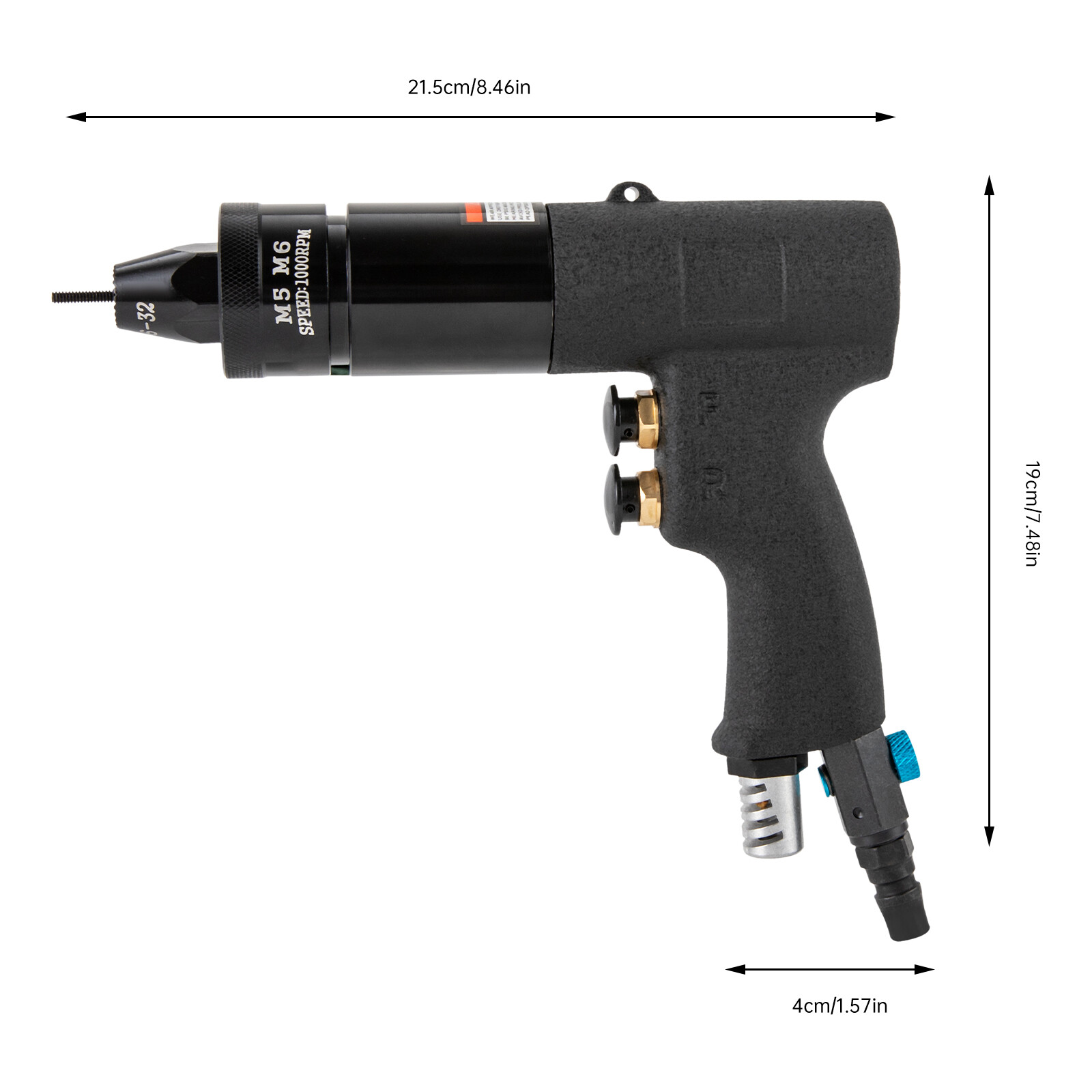 4 In 1 Heads Pneumatic Rivet Nut Gun Air Rivet Nut Pull Setter Tool With Filter
