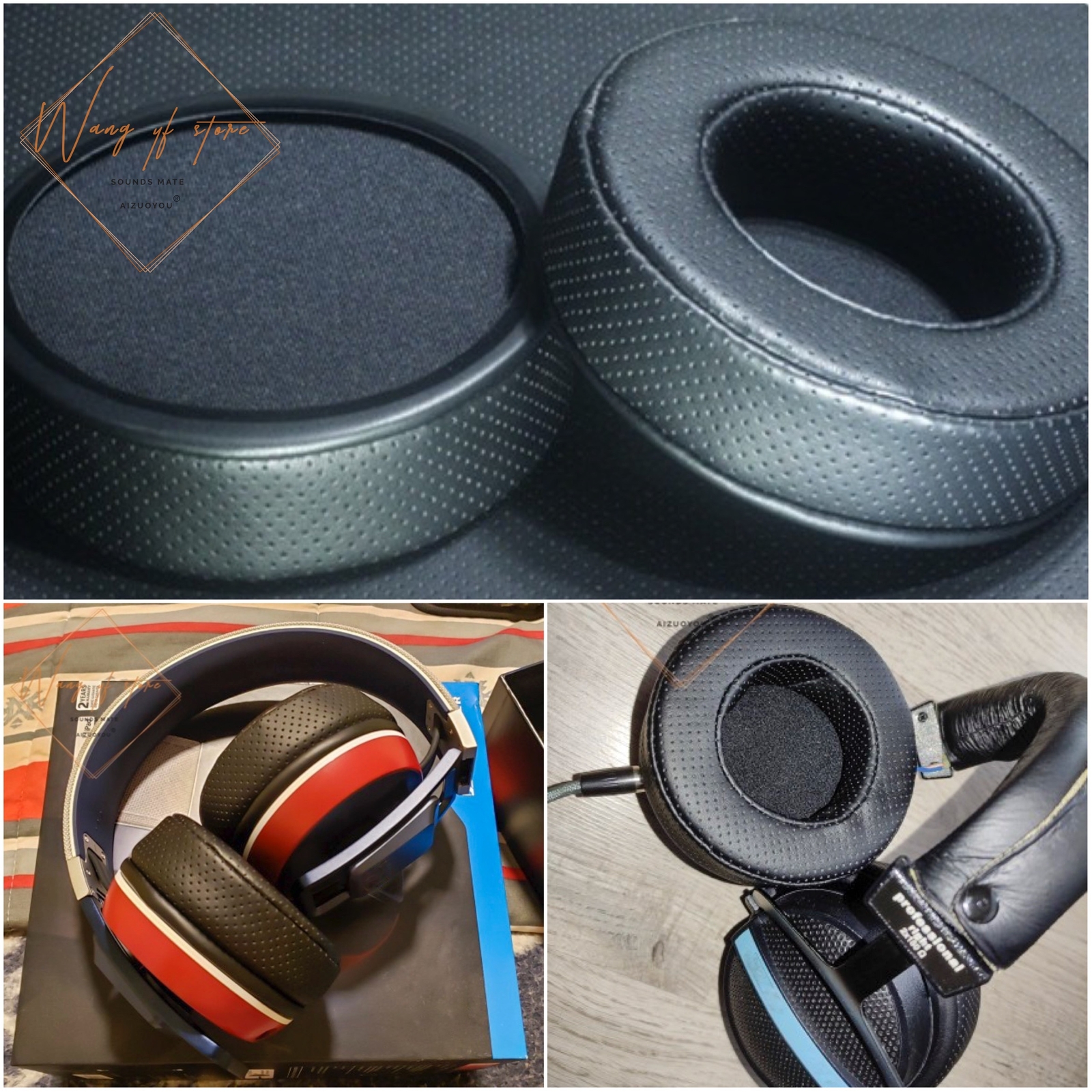 Round Perforated Breathable Memory Foam Earpads For Razer Sony AKG ATH Headphone