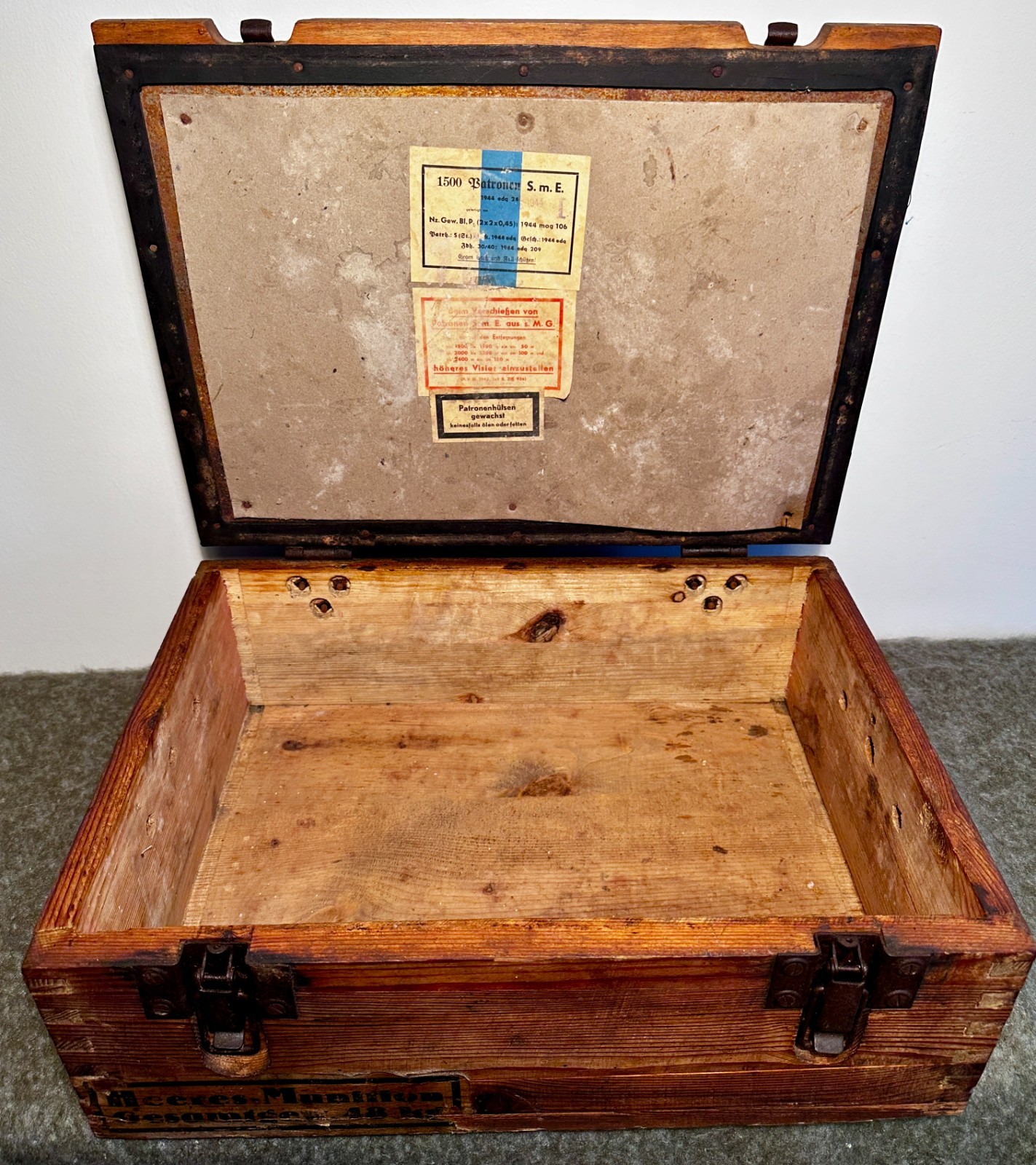 WW2 B LUFTDICHTER PATRONENKASTEN MP44 AMMO BOX AMUNITION WOODEN CRATE WEHRMACHT