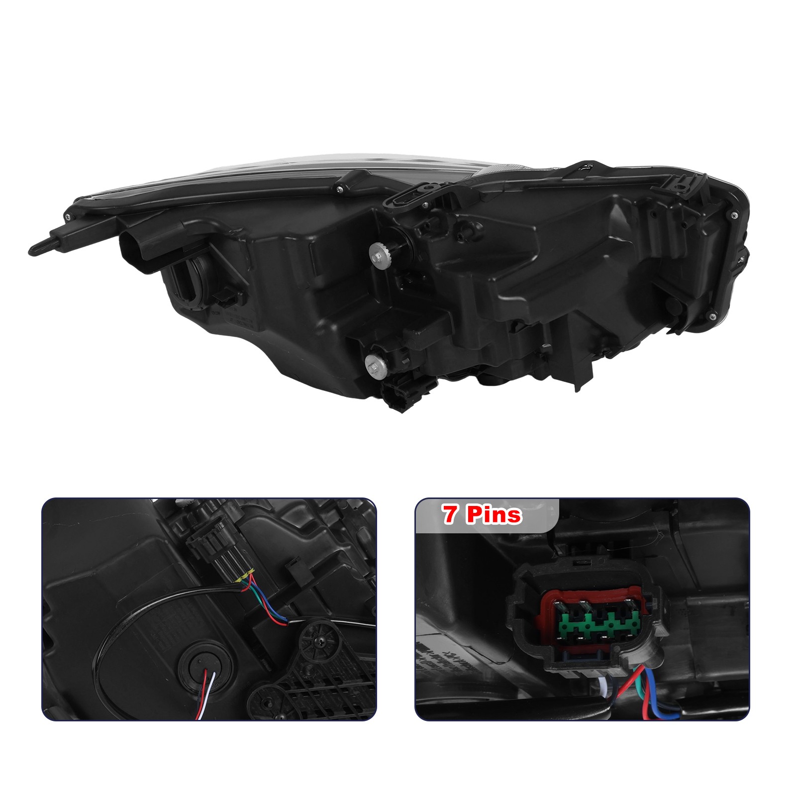 For 2014-2022 INFINITI Q50 w/o AFS Chrome LED DRL Projector Headlight Left Right