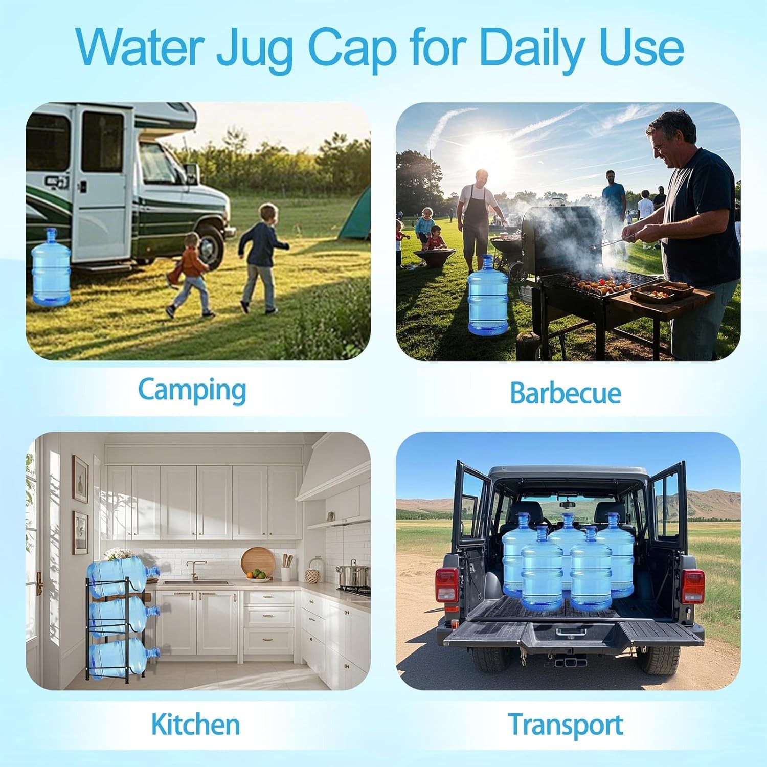 Durable Leak-Proof Silicone Caps for Instant Water Jug Replacement - 5 PCS