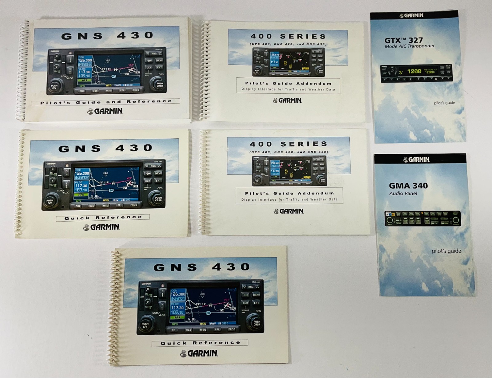 GARMIN GTX327 400 SERIES GNS430 GPS400 GNC420 PILOTS GUIDE Quick Reference