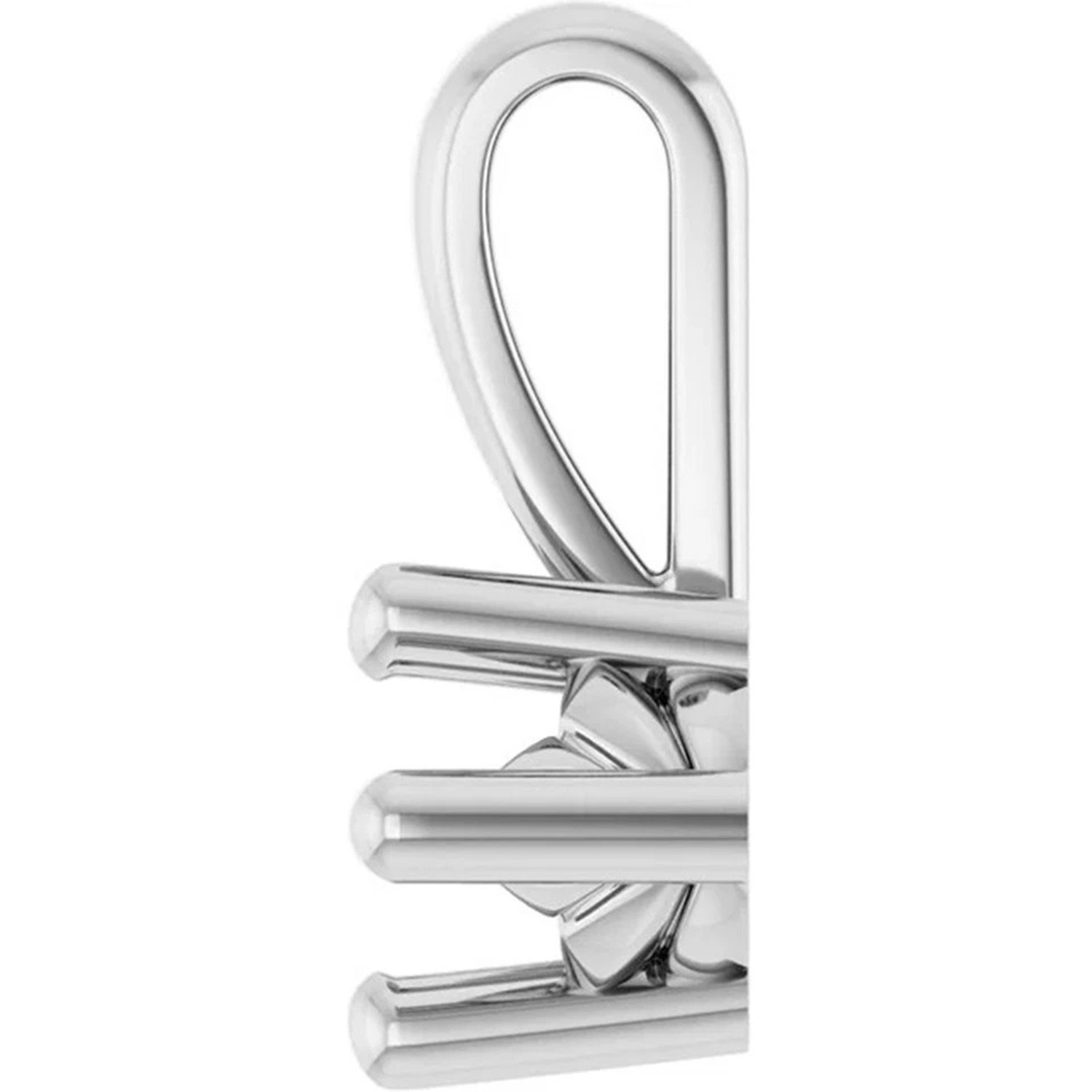Pendant Mounting Marquise Cut Solid 10K White Gold Horizontal Sculptural Design