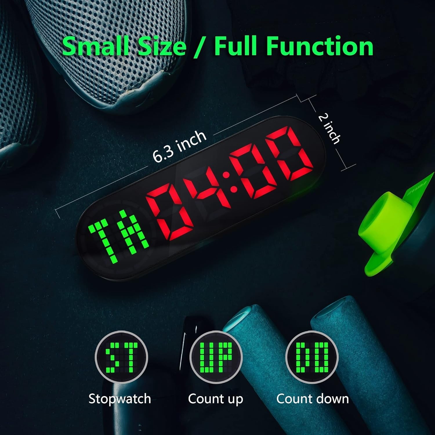 Portable Gym Timer for Home Gym Interval Timer for Workout with Time Progress Ba