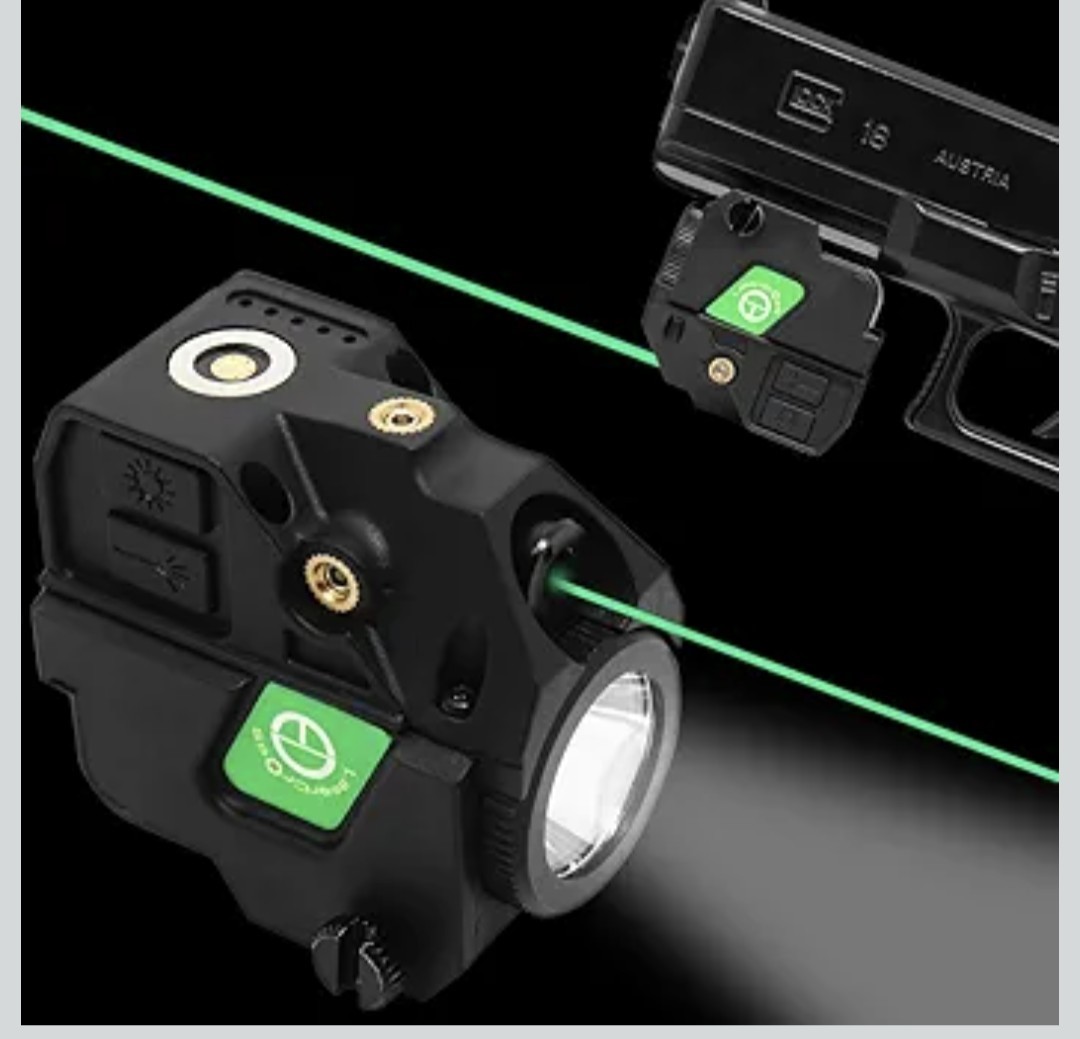 Lasercross Tactical Compact Green Dot Laser Sight,LED Flashlight Combo with 20mm