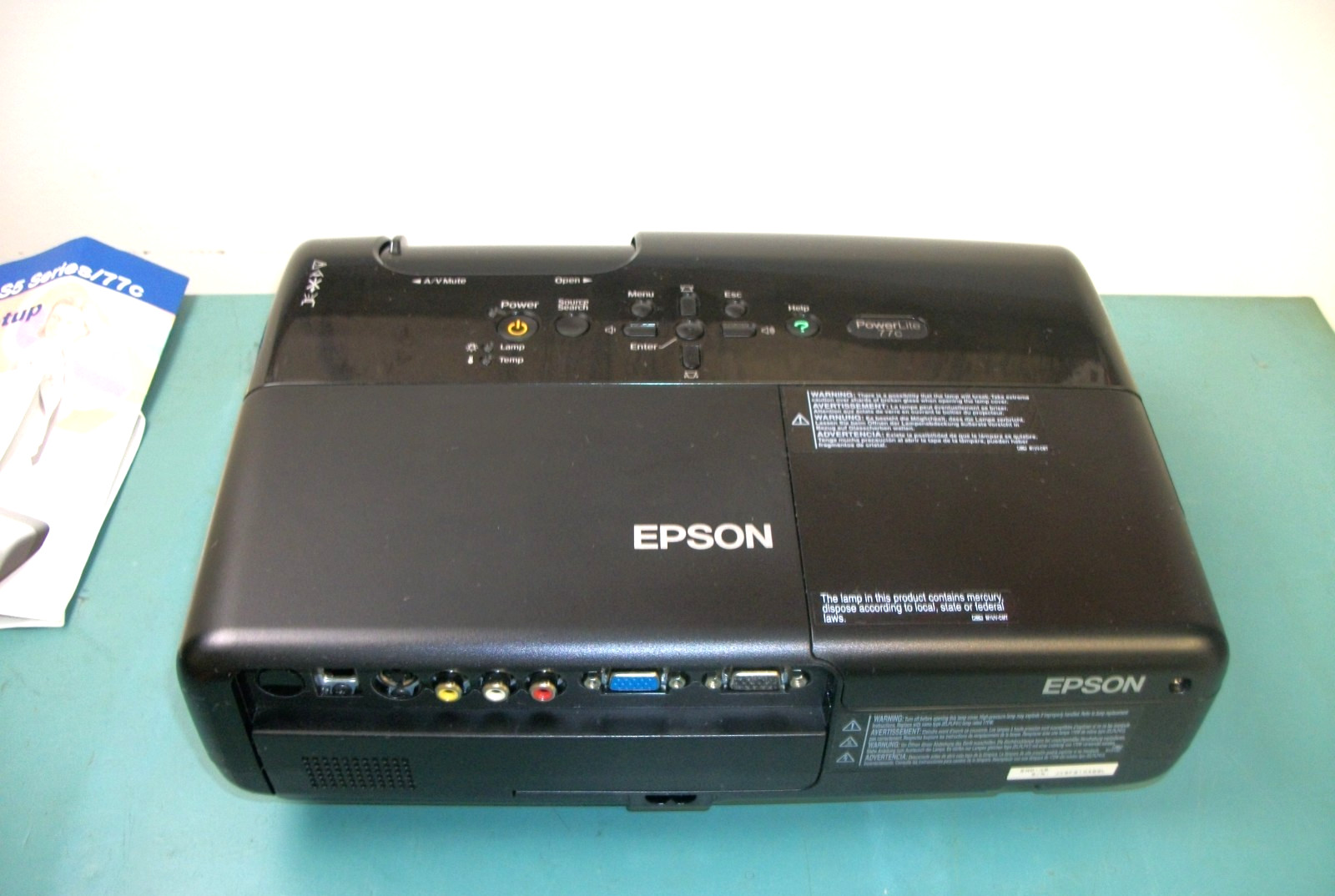 EPSON EMP-X5 PowerLite 77C LCD Presentation Projector w/Case & Cords Shown