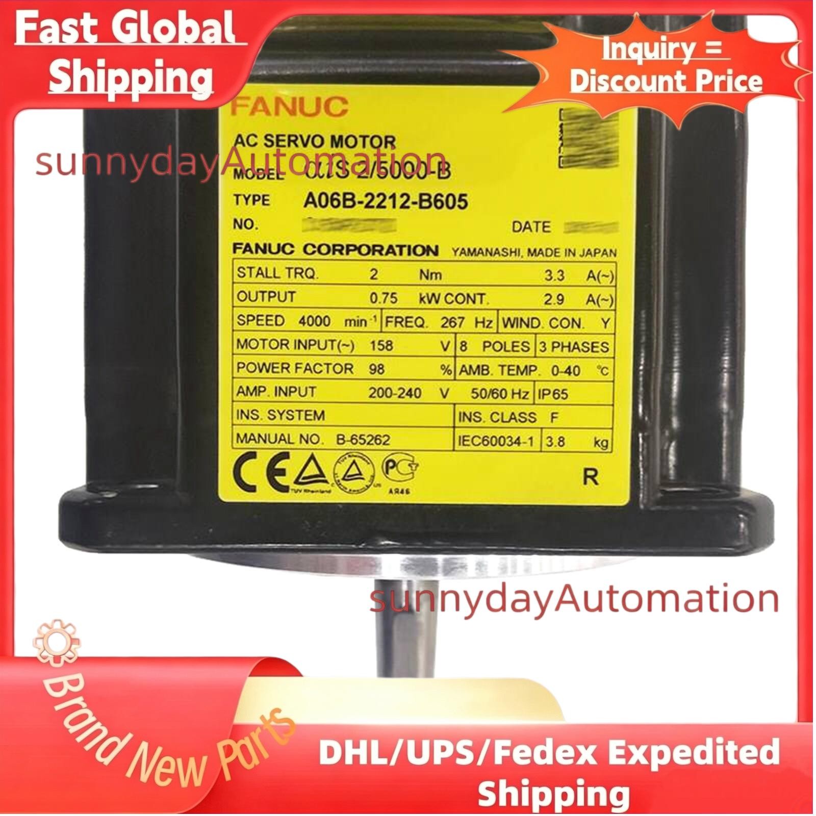 NEW FANUC A06B-2212-B605 Servo Motor