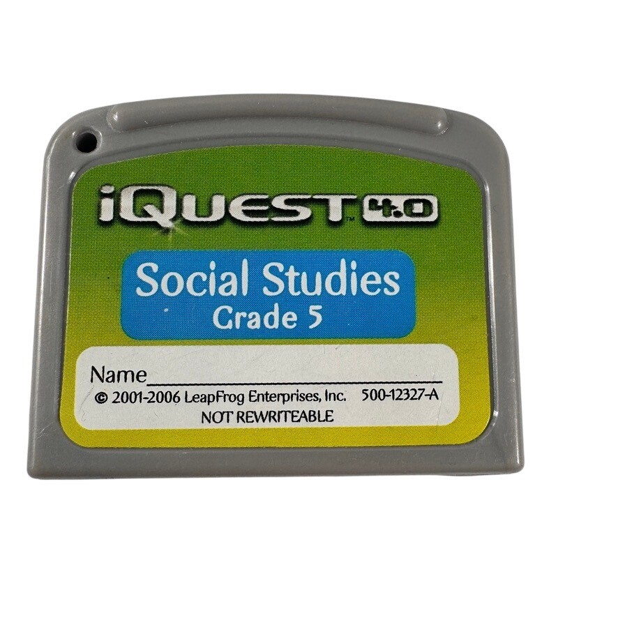 LeapFrog iQuest 4.0 Social Studies Grade 5 Cartridge 500-12327-A Educational