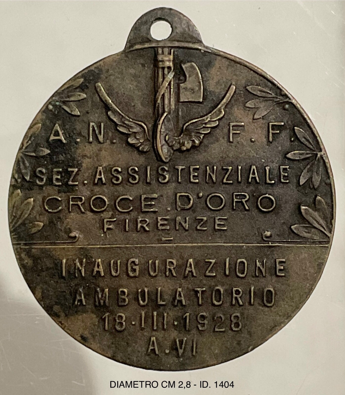 FIRENZE ASSOCIAZIONE NAZIONALE FERROVIERI CROCE D’ORO MED. AMBULATORIO AVI° 1928