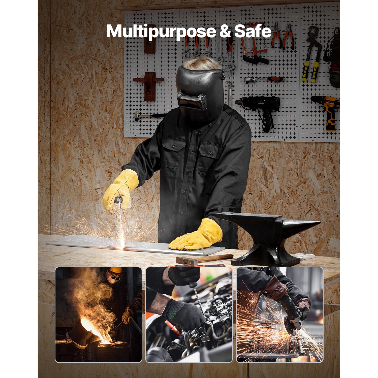 Flame-Resistant Welding Jacket M Size 7oz FR Cotton Welding Safety Jacket