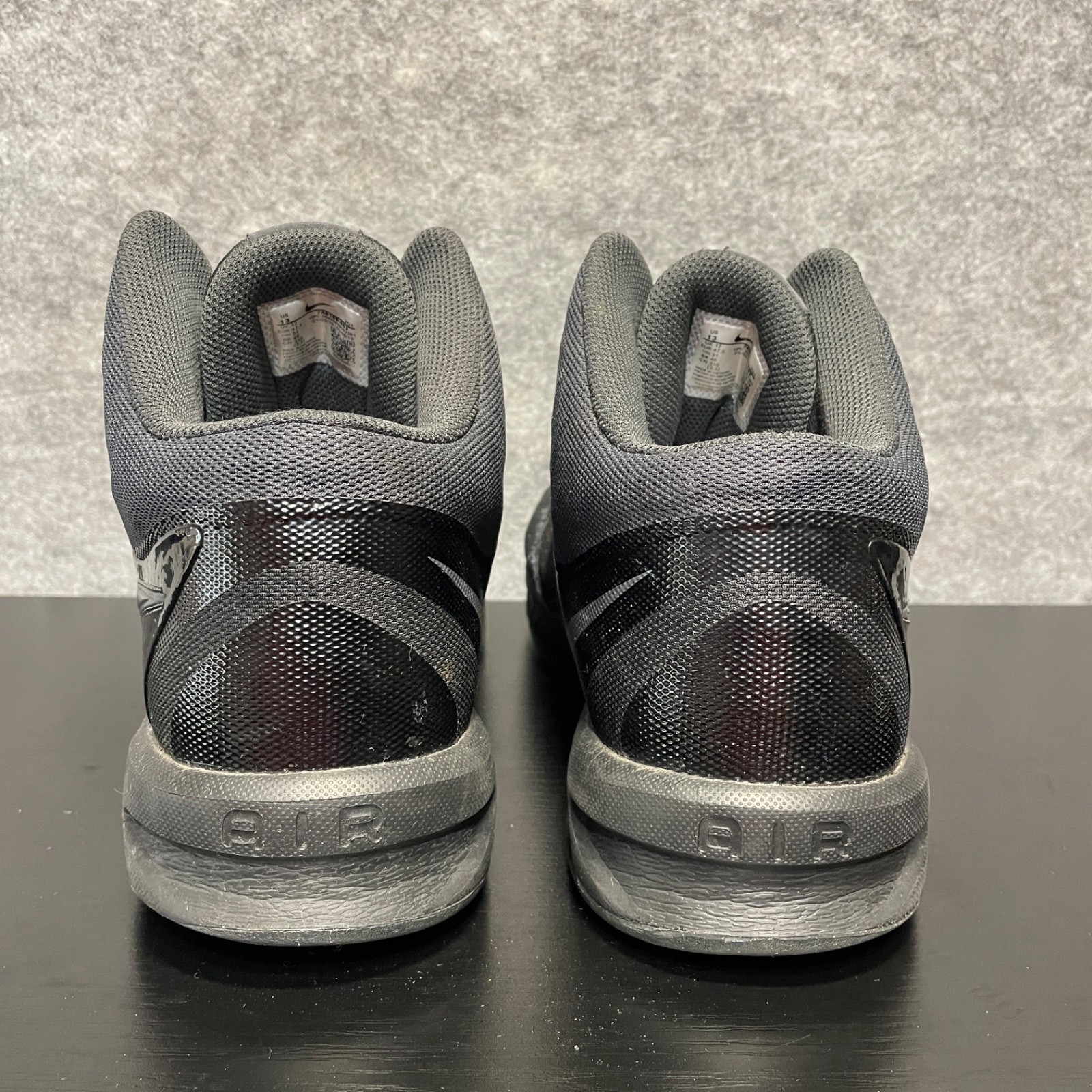 Nike Air Basketball Shoes Mens 13 Black High Top Sneakers - Visi Pro 6