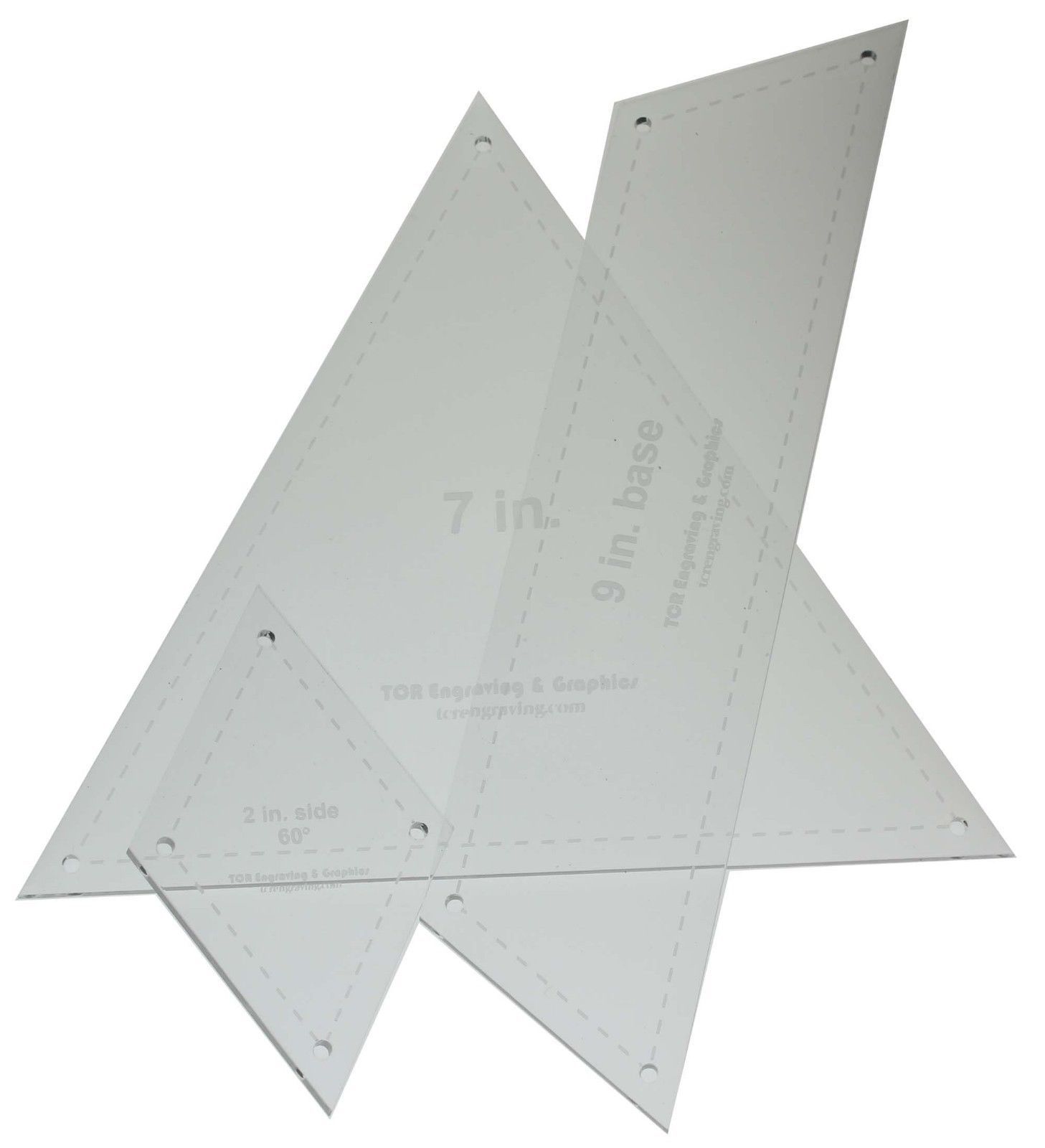 Patchwork Triangle 3 pc set Templates Acrylic 1/8" Quilting/Sew