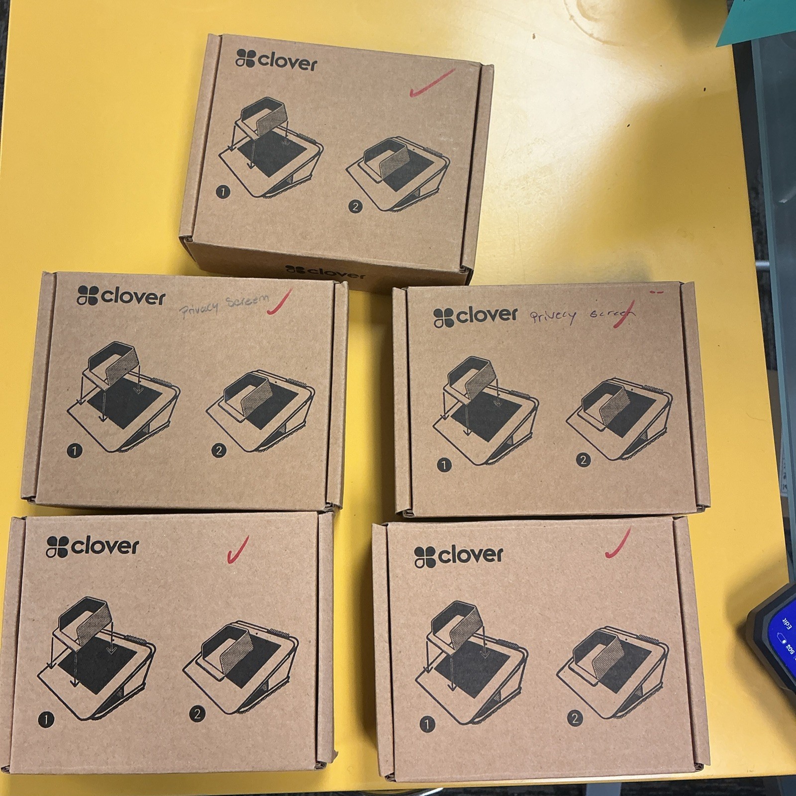 Lot of 5 New Clover Privacy Screen Filters | Brand New | POS Terminal Accessory