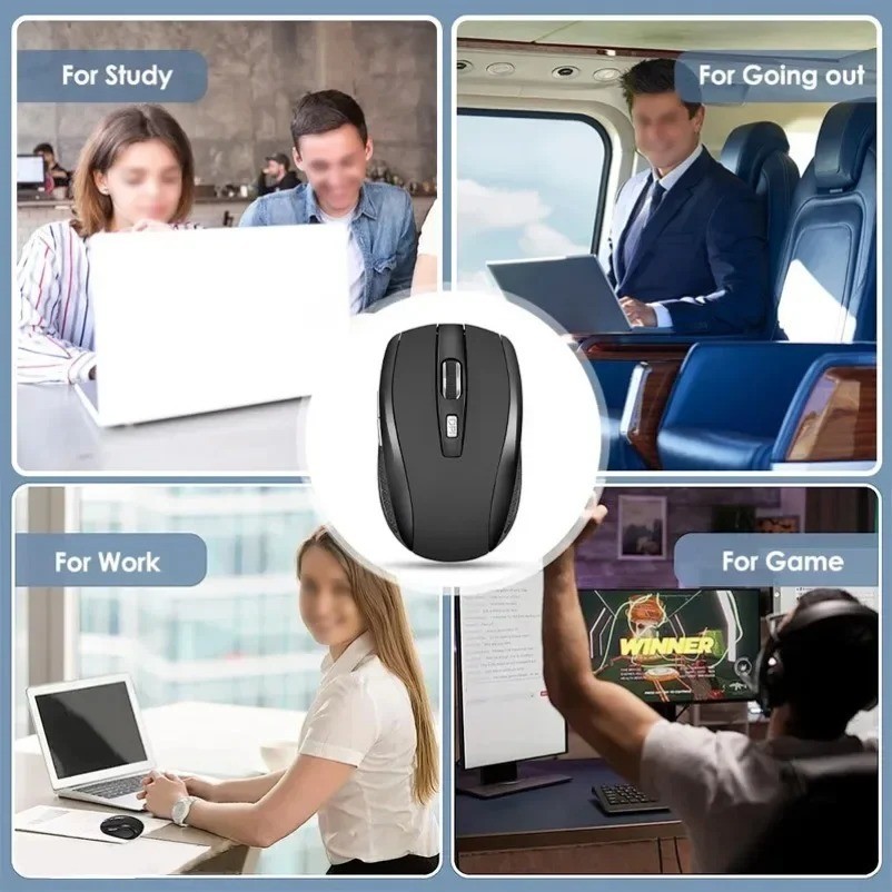2.4G Wireless Mouse 6D Optical Slim Mini Silent Mouse for PC Laptop 1 Pc