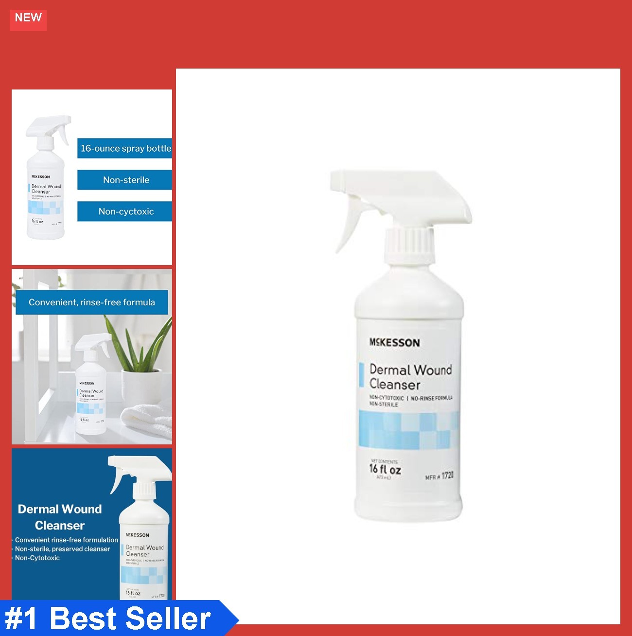 Wound Cleanser Spray 16oz Non Cytotoxic Latex Free For Minor Cuts Burns Scrapes