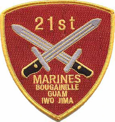 Officially Licensed USMC 21st Marines Patch