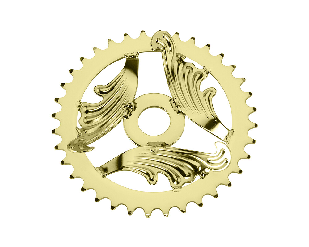 Lowrider 3D/Wing Steel Chainring 1/2 X 1/8 36t Gold.
