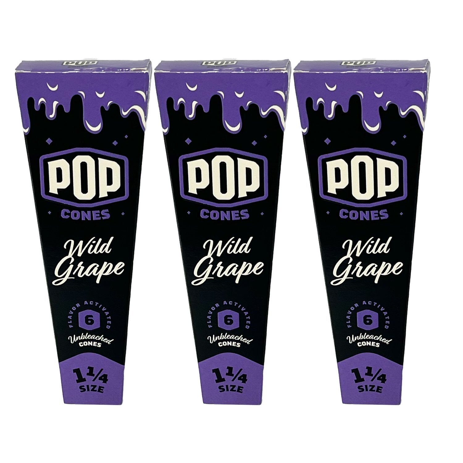 Pop Cones Wild Grape Unbleached 1 1/4 - 3 Pack