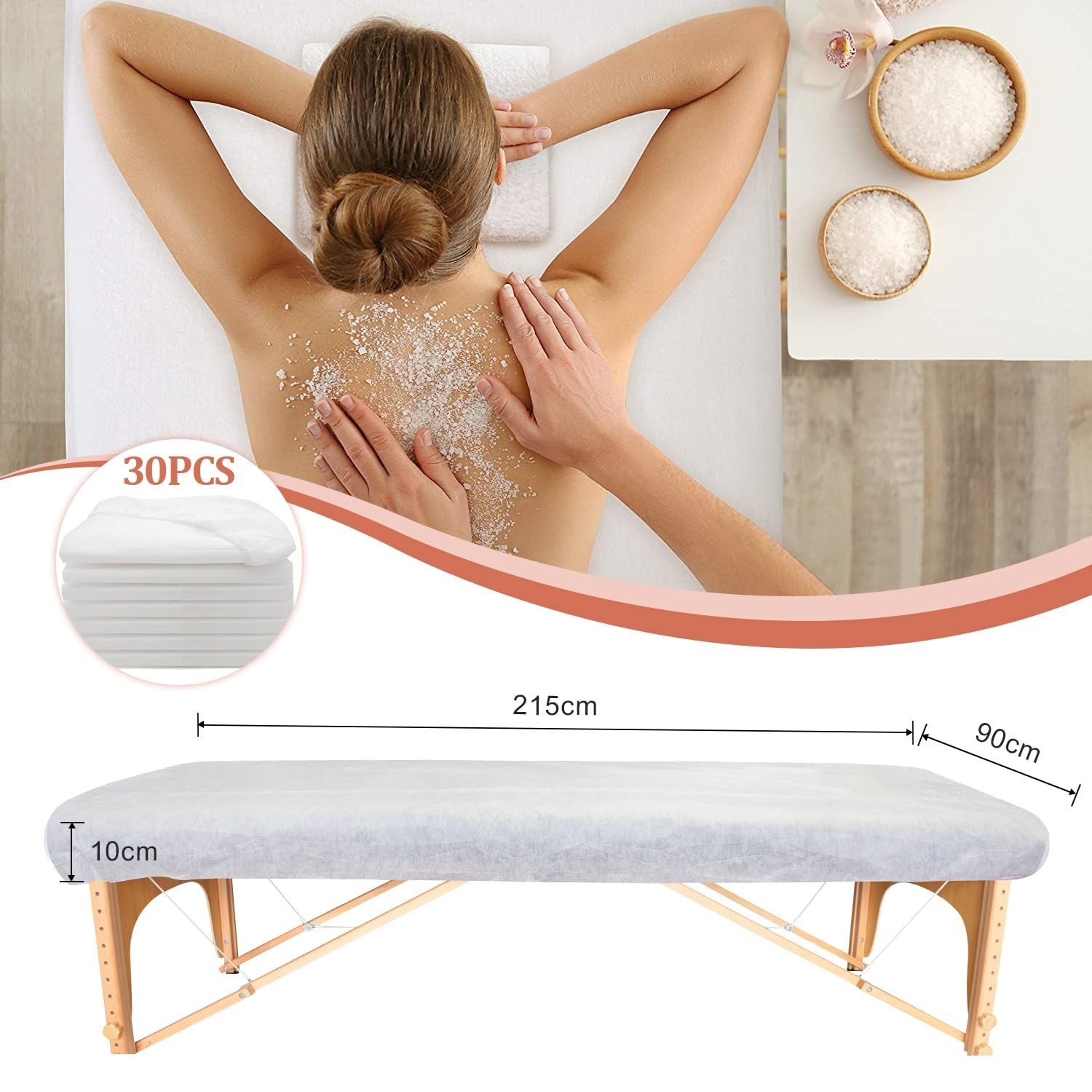30PC Disposable Fitted Massage Table Sheets, Breathable & Sanitary Covers 36x85