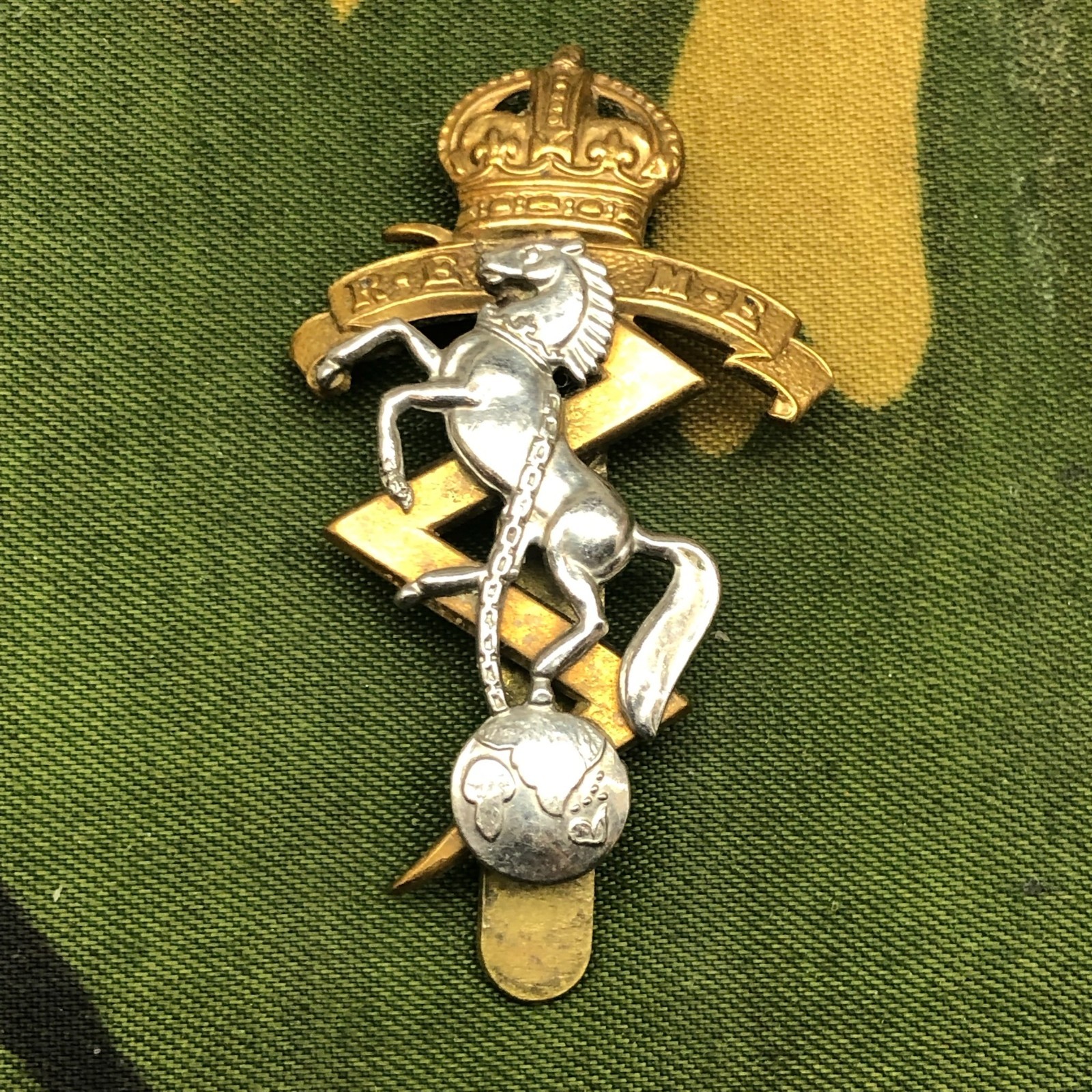 Original British Army Cap Badge - Royal Electrical and Mechanical Engineers