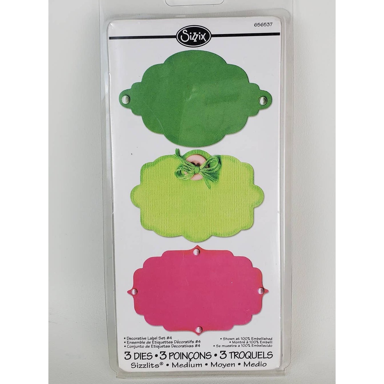 Ellison Sizzix Sizzlits Dies Decorative Labels Set #4 Die Cuts Scrapbook Cards