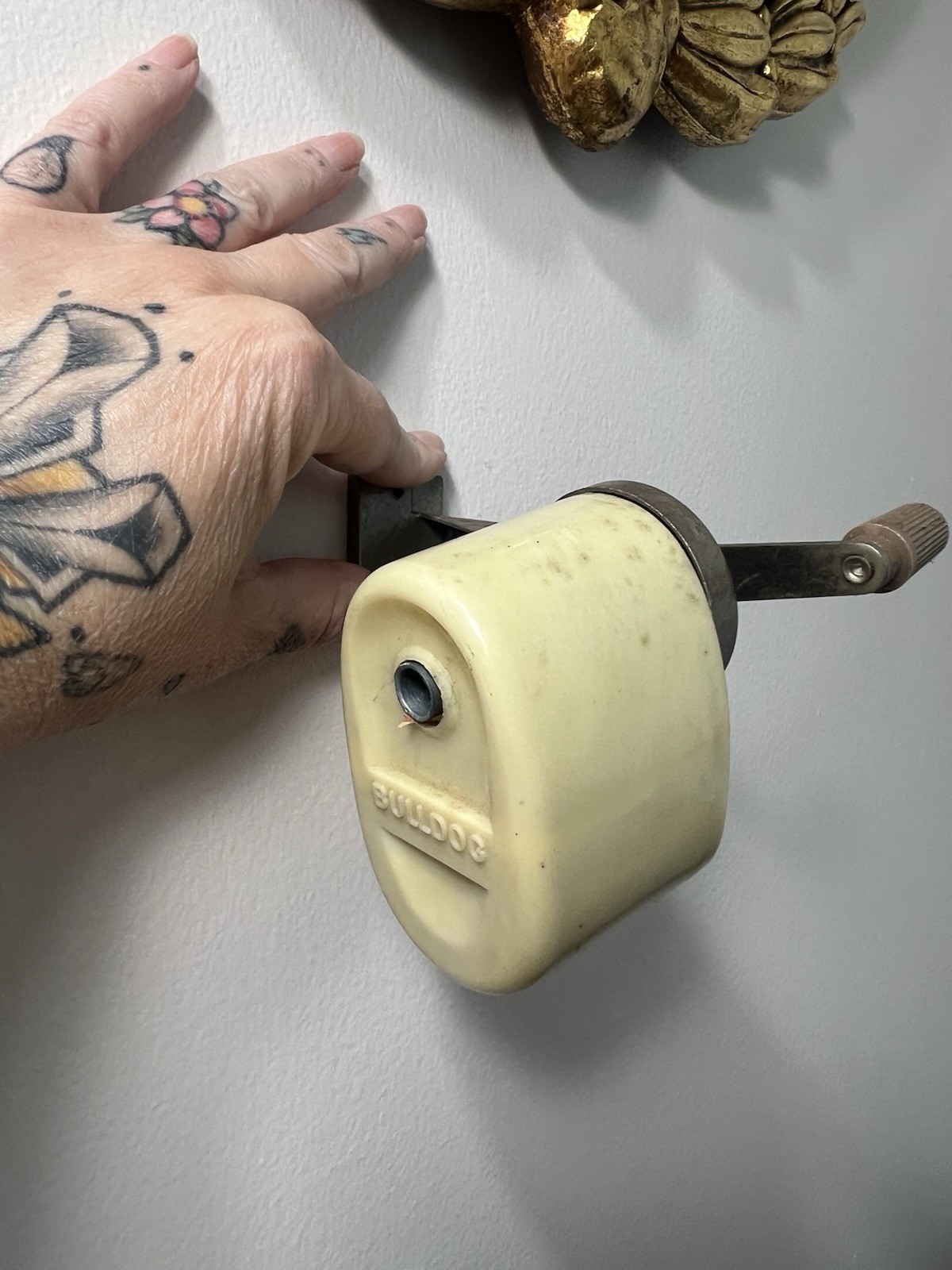 Vtg. Boston Bulldog Wall mount Pencil Sharpener