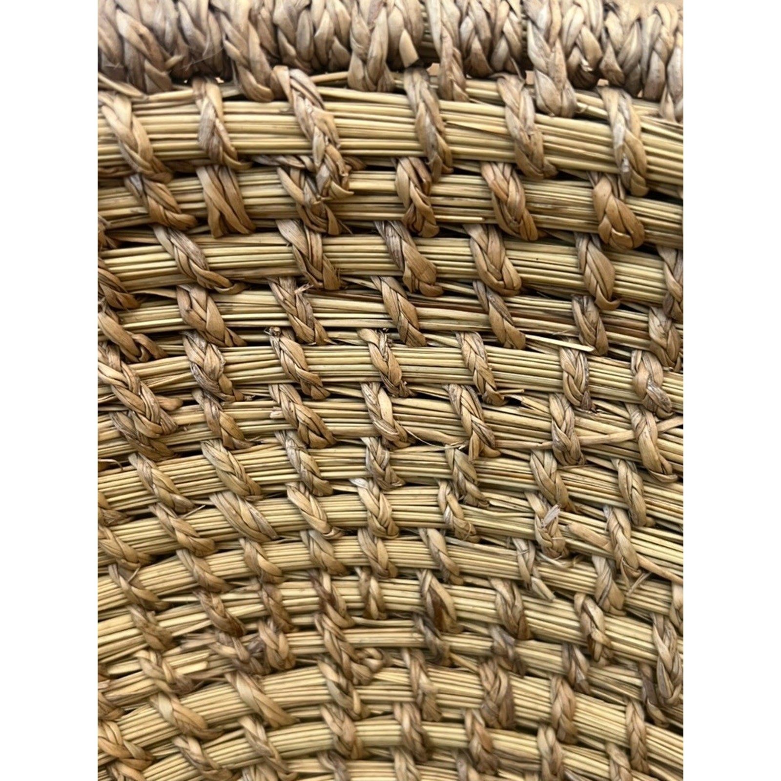 Handwoven Large Rattan Wicker Basket 15" Brown Tan