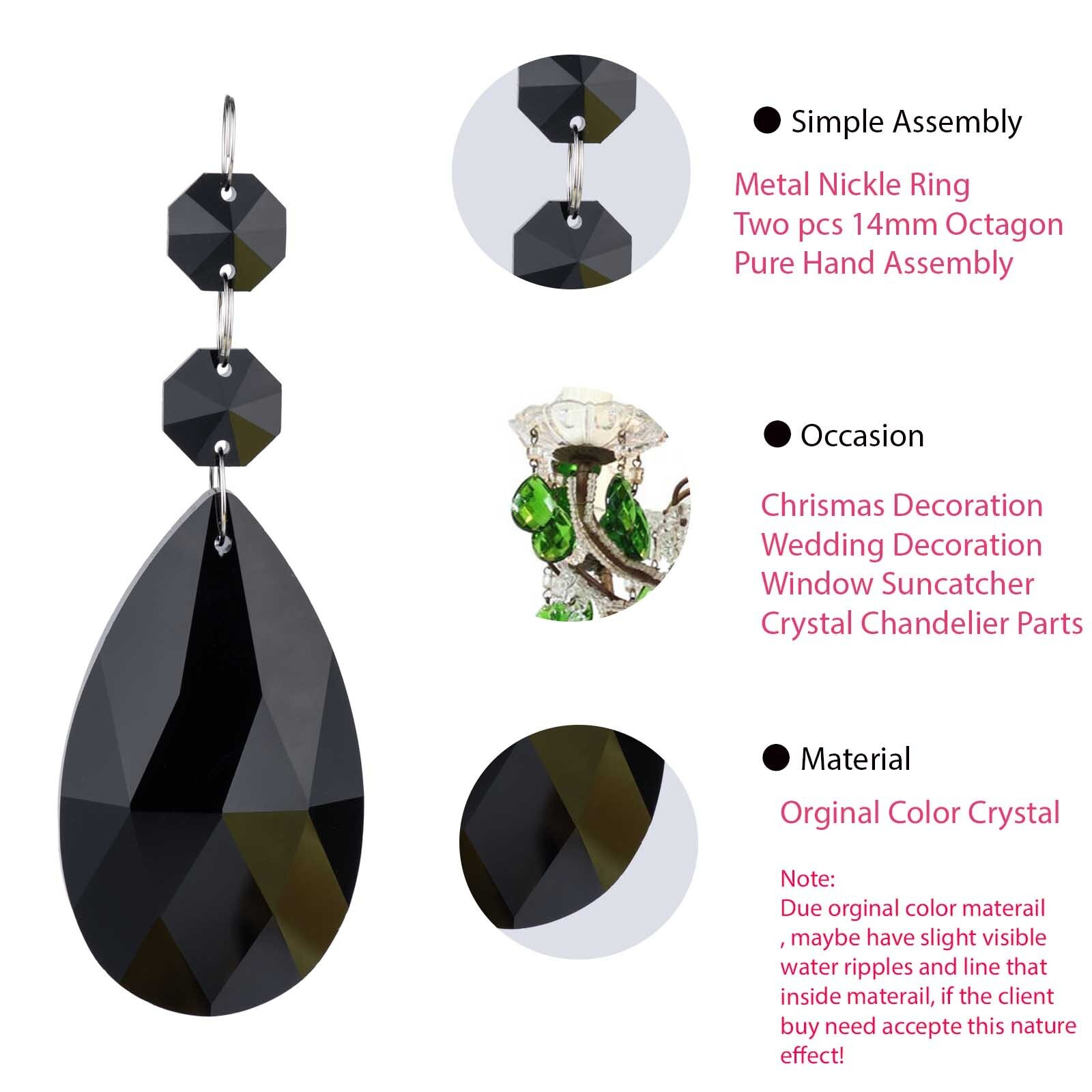 6pcs 2.5" Crystal Chandelier Teardrop,Light Replacement Part,Wedding Decor color