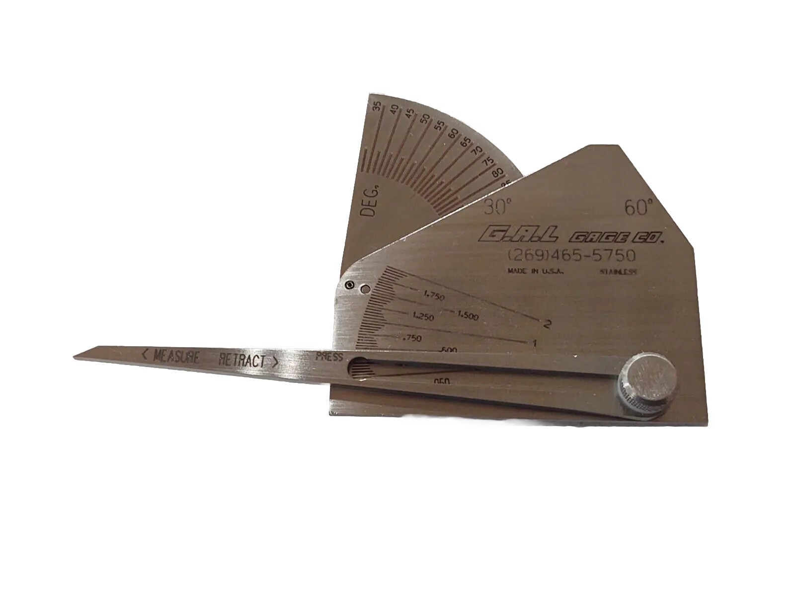 G.A.L. Gage Skew-T Gauge # 9A, with Weld Calculator, Inches Only, Made in USA