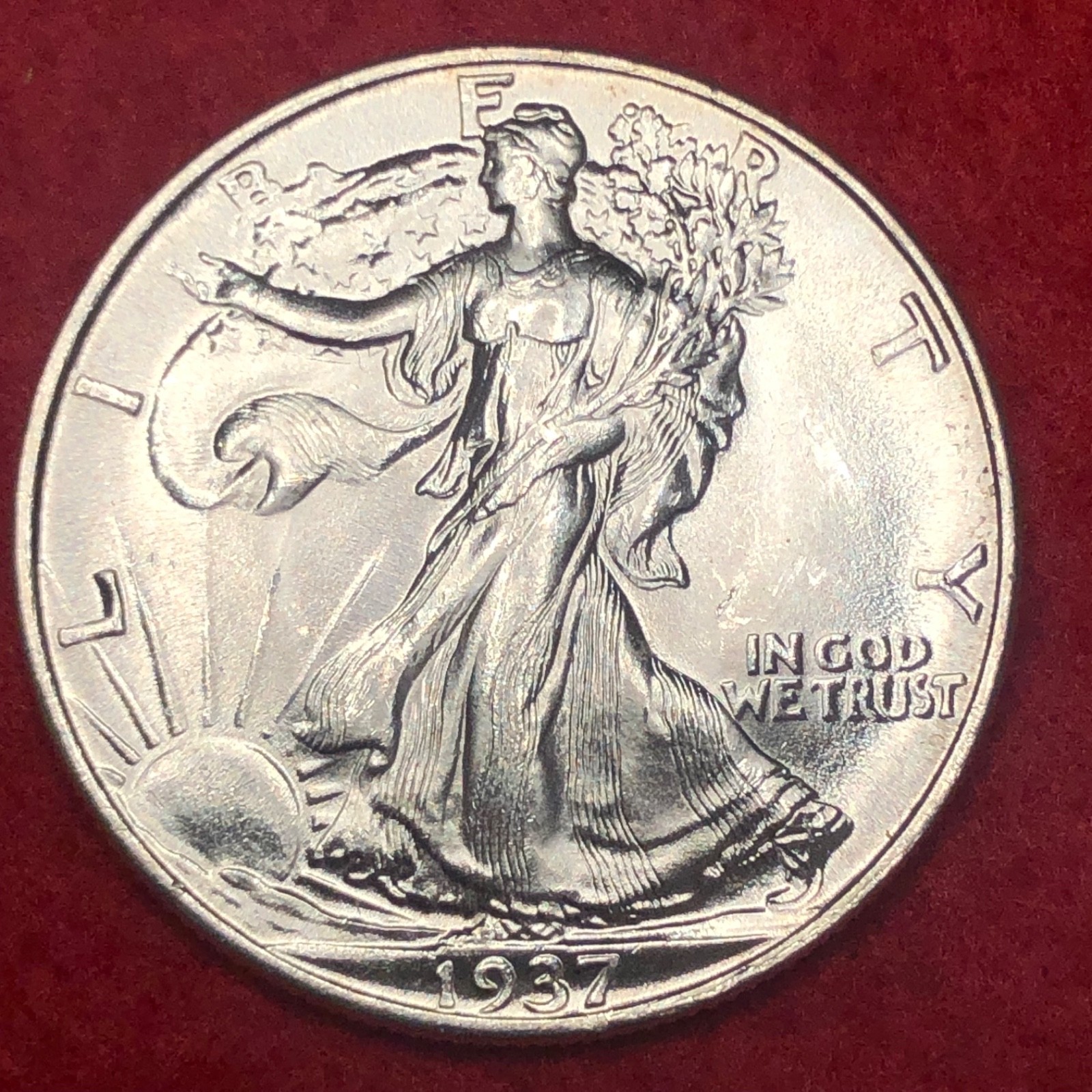 1937 Walking Liberty Half Dollar UNCIRCULATED GEM #739