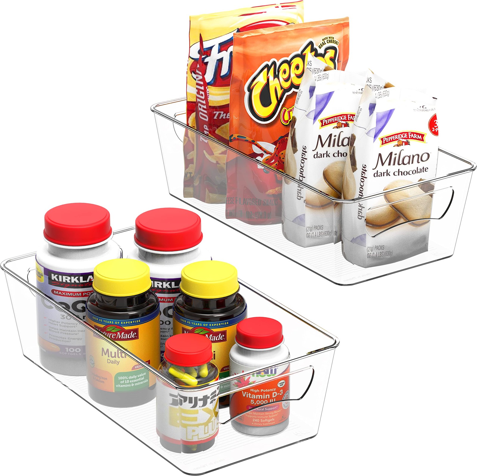 Freezer Organizer Bins, 12'' x 6'', 2 Packs