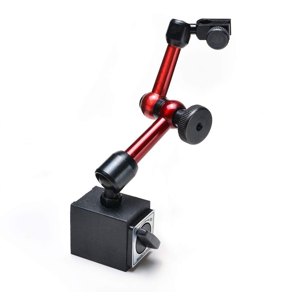 Versatile 3-Joint Red Magnetic Base Stand for Digital Dial Indicator - Safe Use