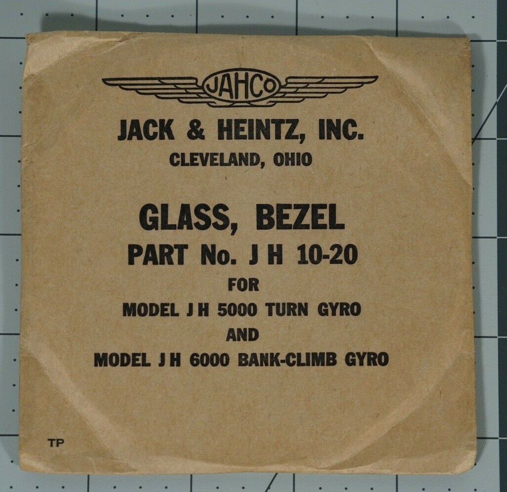 Jack & Heintz JAHCO Glass Bezel Part No. JH10-20, Model JH5000 JH6000 Gyro