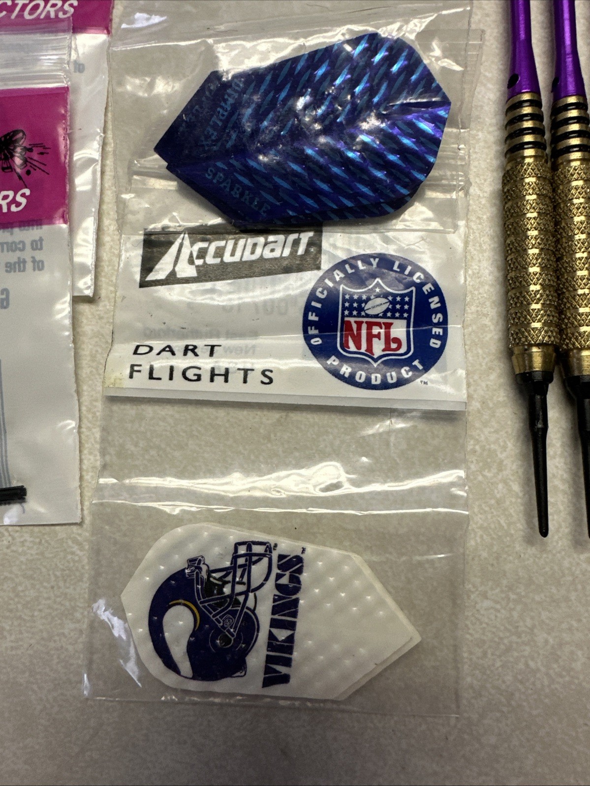 15GM Minnesota Vikings Themed 3 Piece Soft Tip Dart Set Bundle With Soft Case