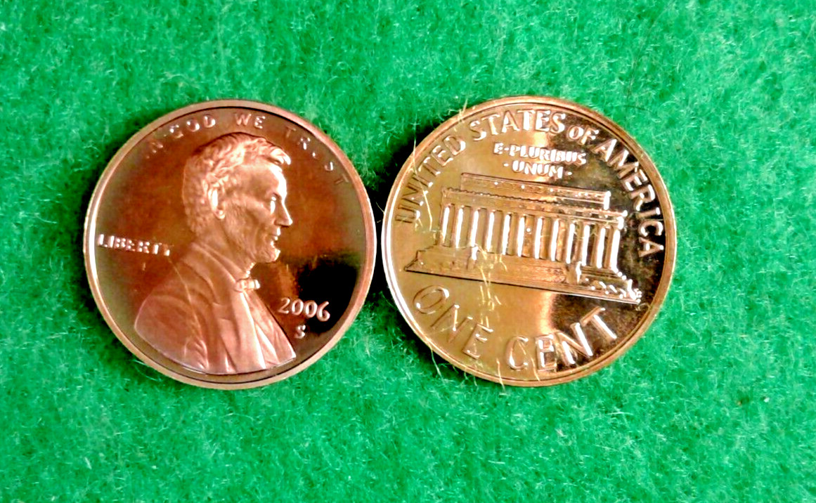 2006-  S  Gem   PROOF  Lincoln Memorial  Cent  RD  Great  US  Coin