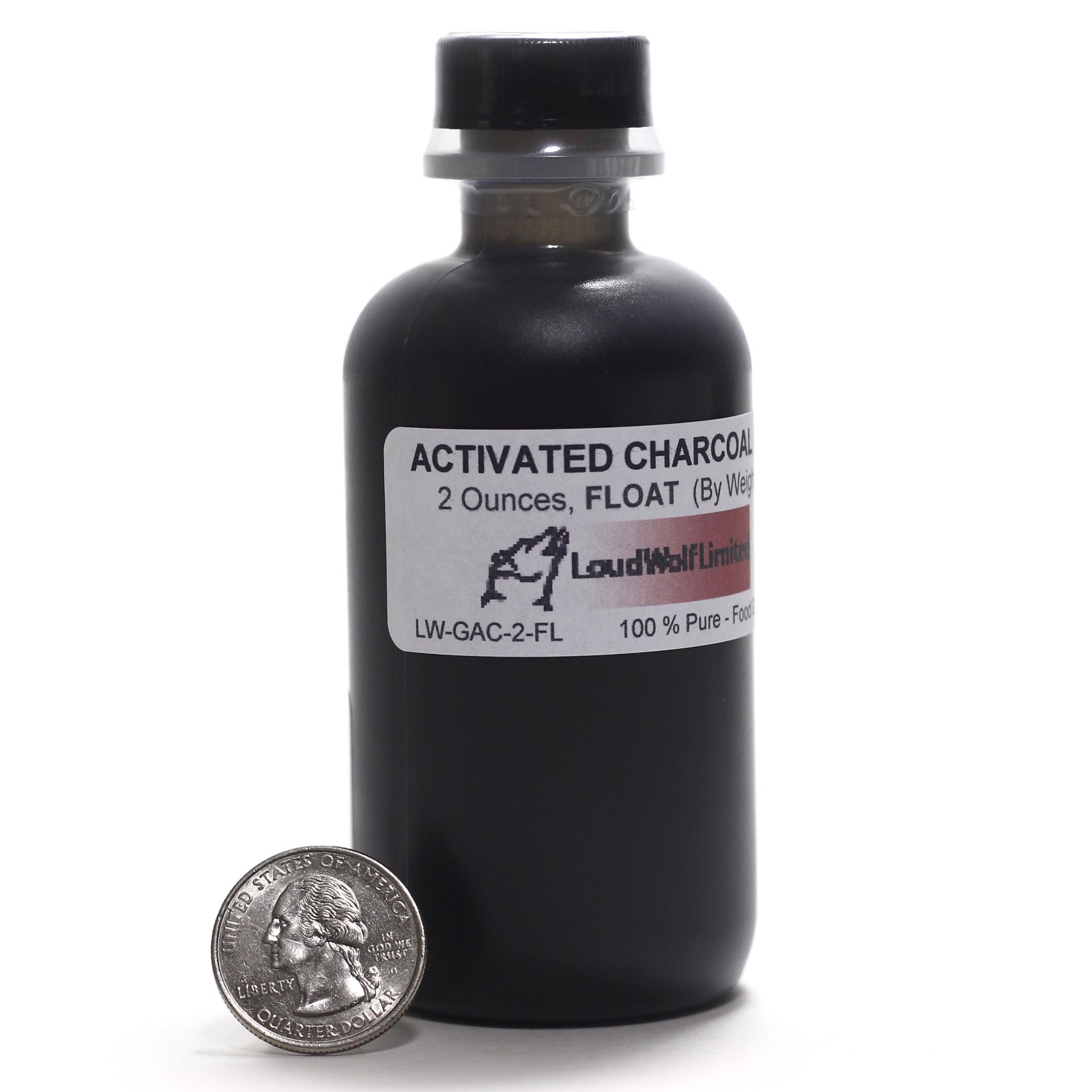 Activated "Float" Charcoal, 2oz, Pure Food Grade, Sturdy Bottle SHIPS SAME DAY