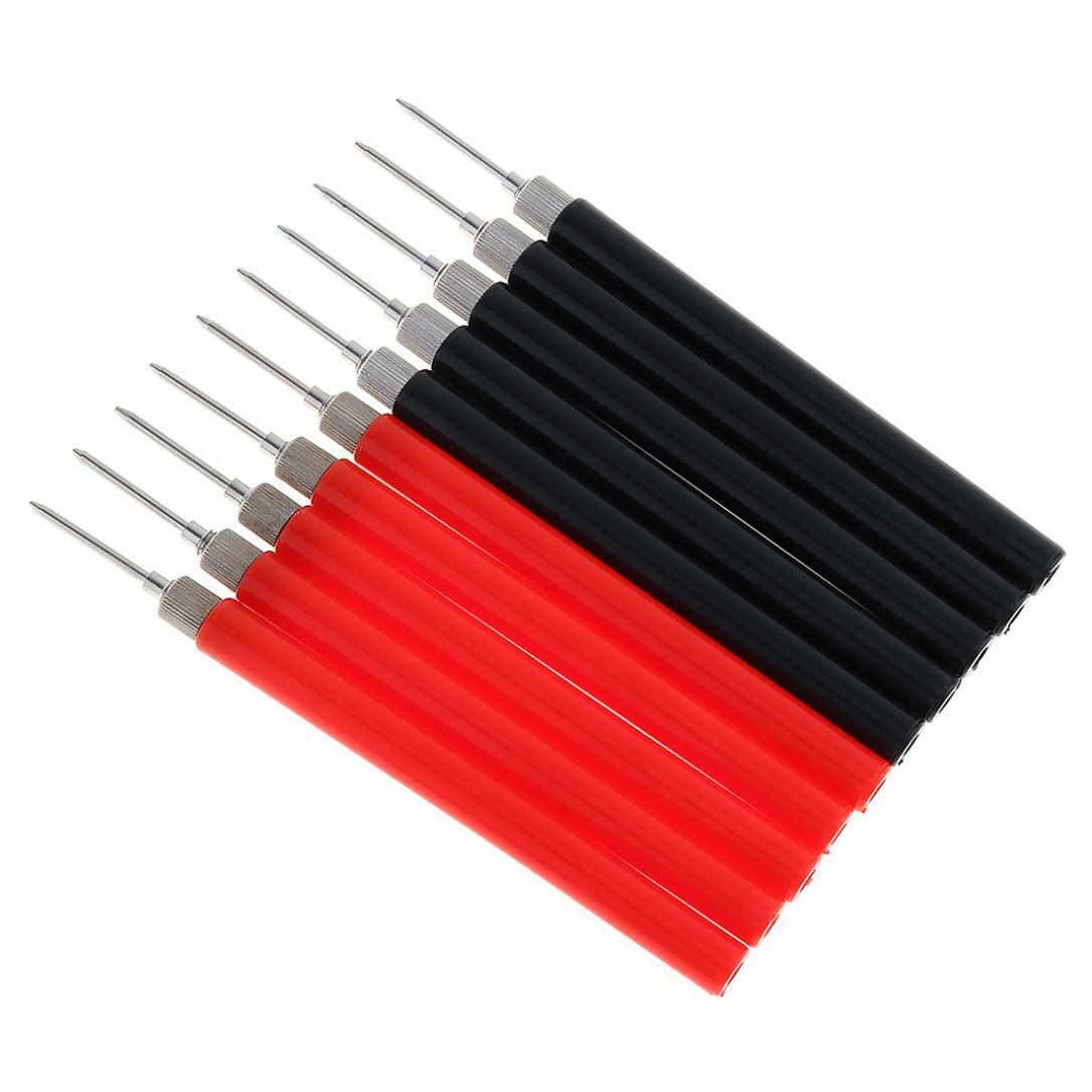 10Pcs 2mm Test Probe Pins Insulation Wire Piercing Needle Tip Multimeter Probe