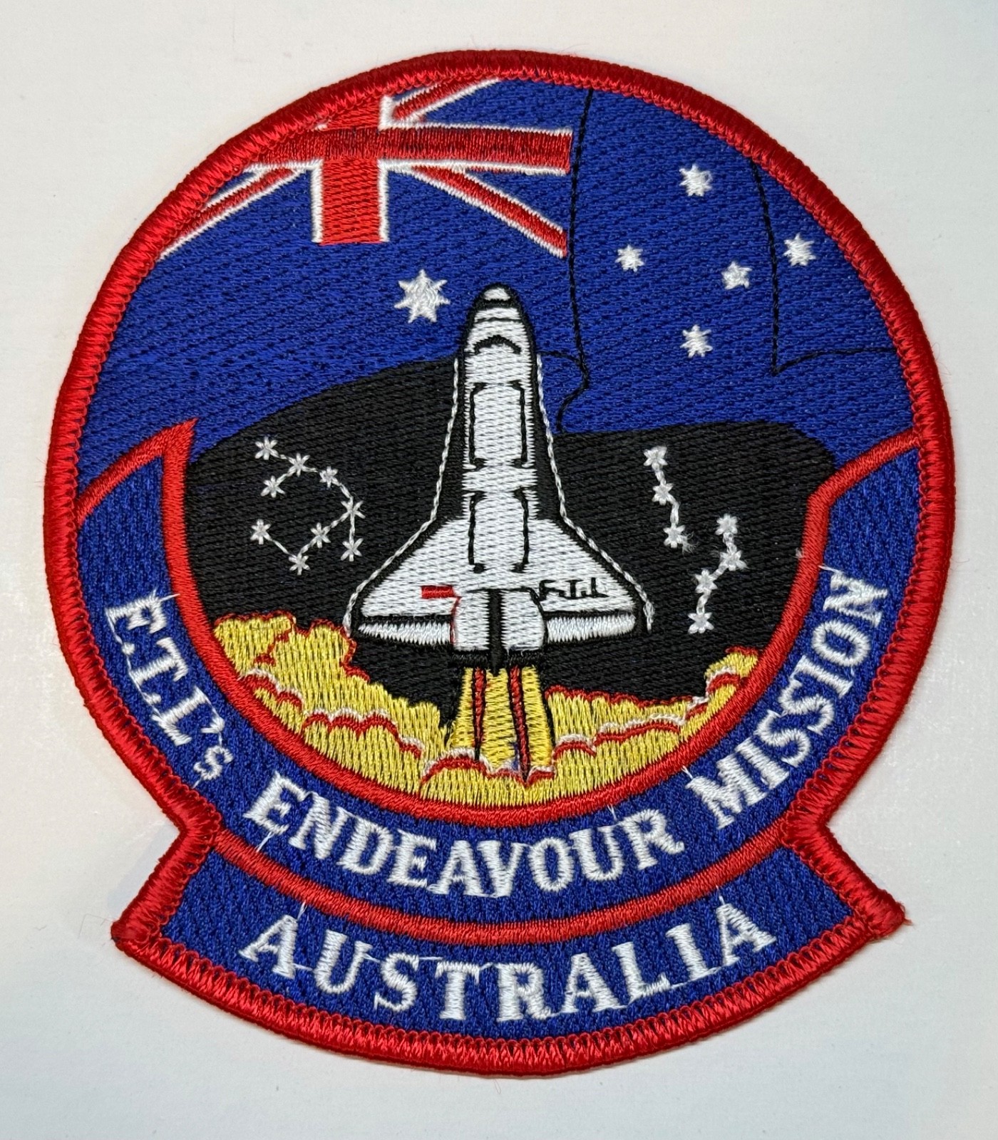 Vintage FTL Endeavour Mission Australia Space Shuttle Patch Cloth Backing 4"