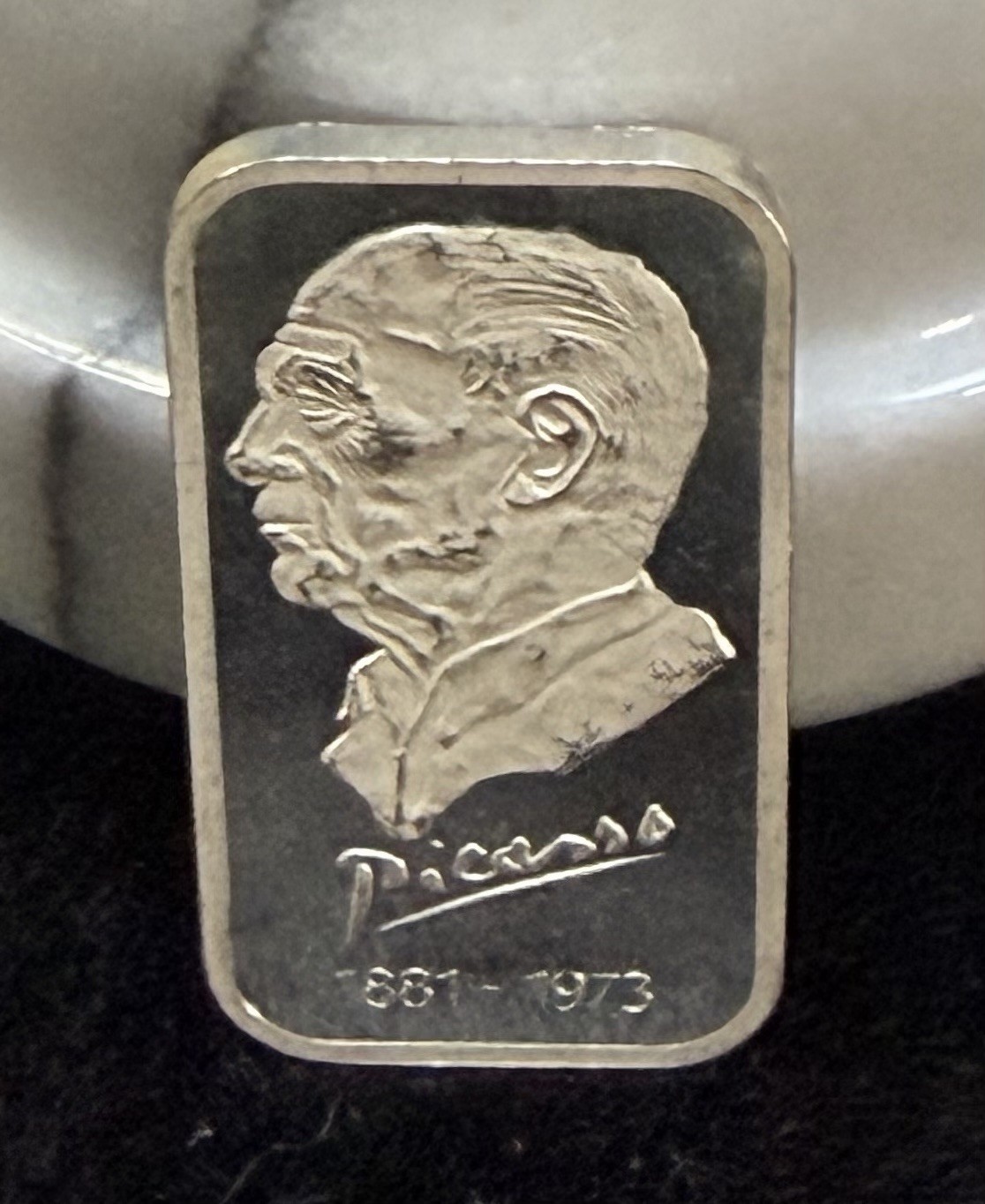 PABLO PICASSO, 1881-1973, 1oz. .999 FINE SILVER, TRIBUTE ART BAR!