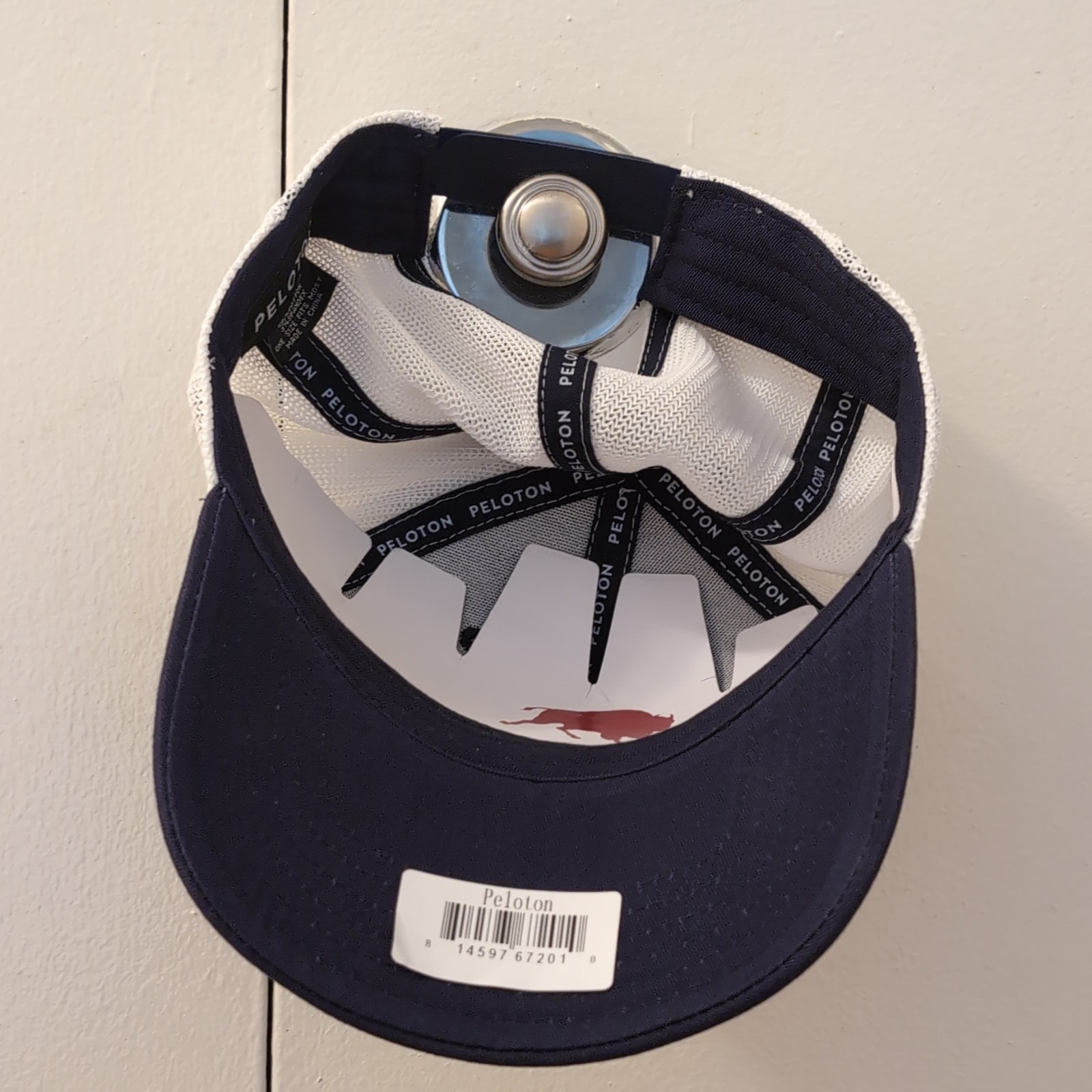 Peloton Cycling Cap Mesh Polyester Breathable Adjustable Navy/White Logo