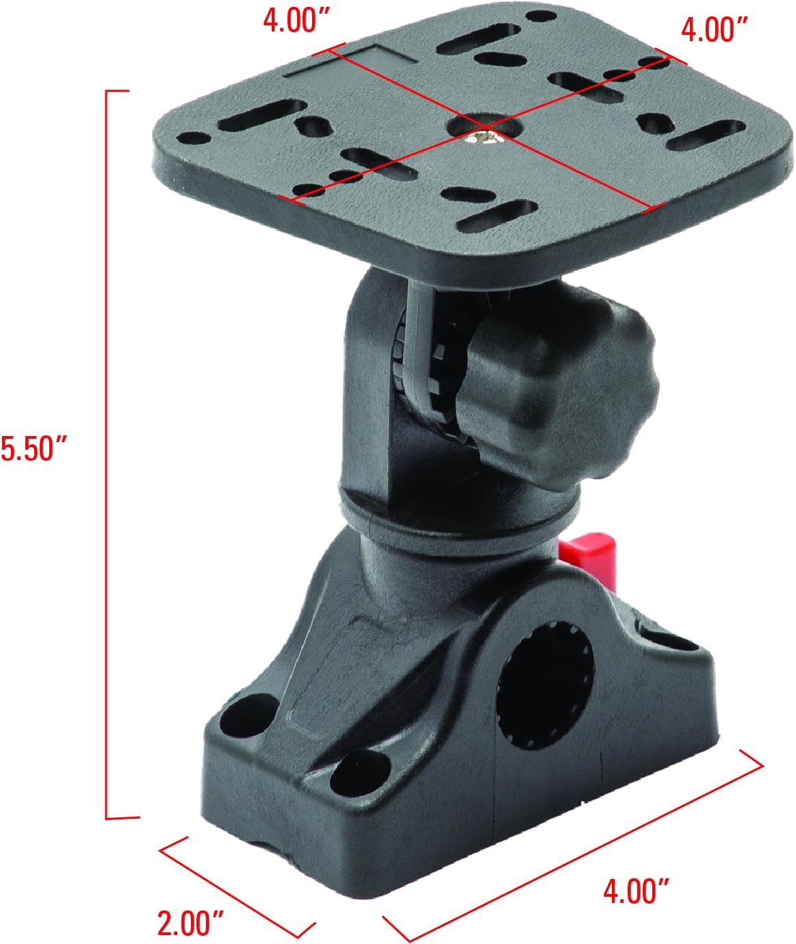 3006.8658 Universal Fish Finder Head Unit Mount with Pivoting Bracket (Square...