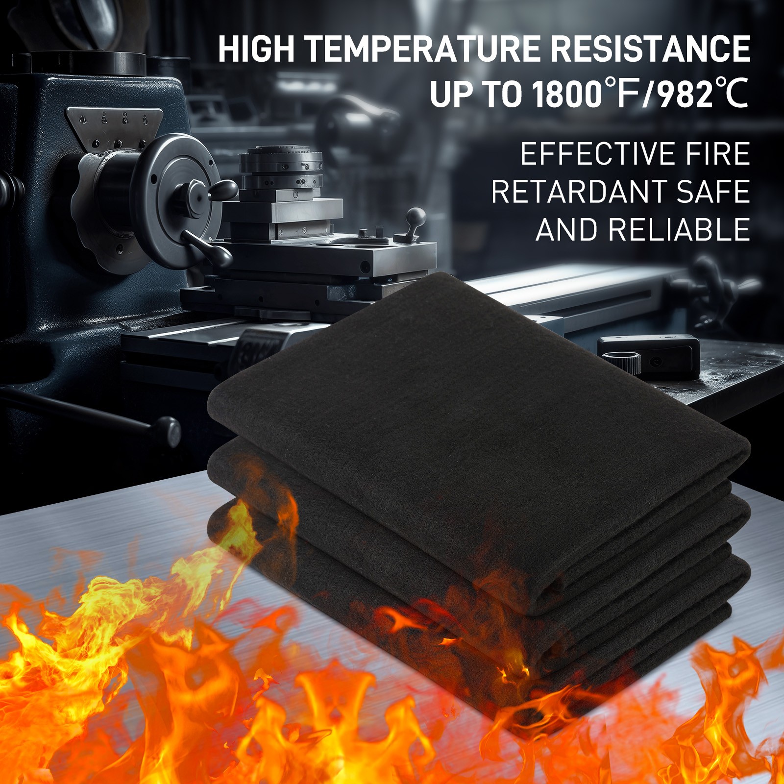 50X50cm Fireproof Indoor Fireplace Mat Protector, Outdoor Flame-Resistant Pad