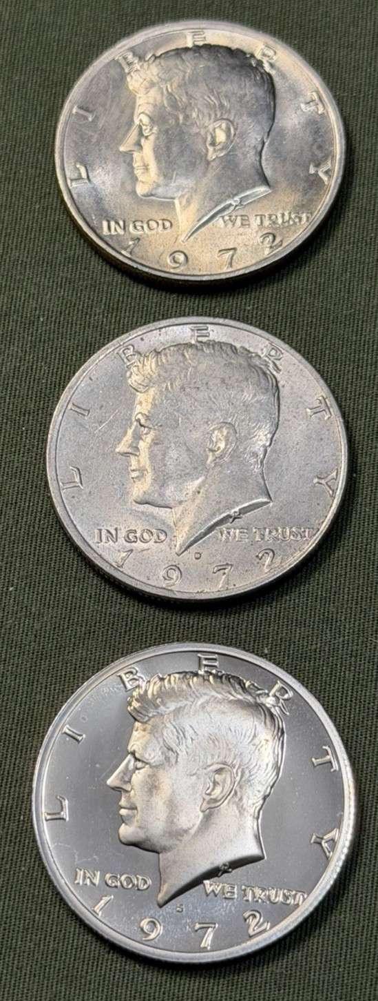 1972 P D S John F. Kennedy Half Dollar Year Set- FREE SHIP