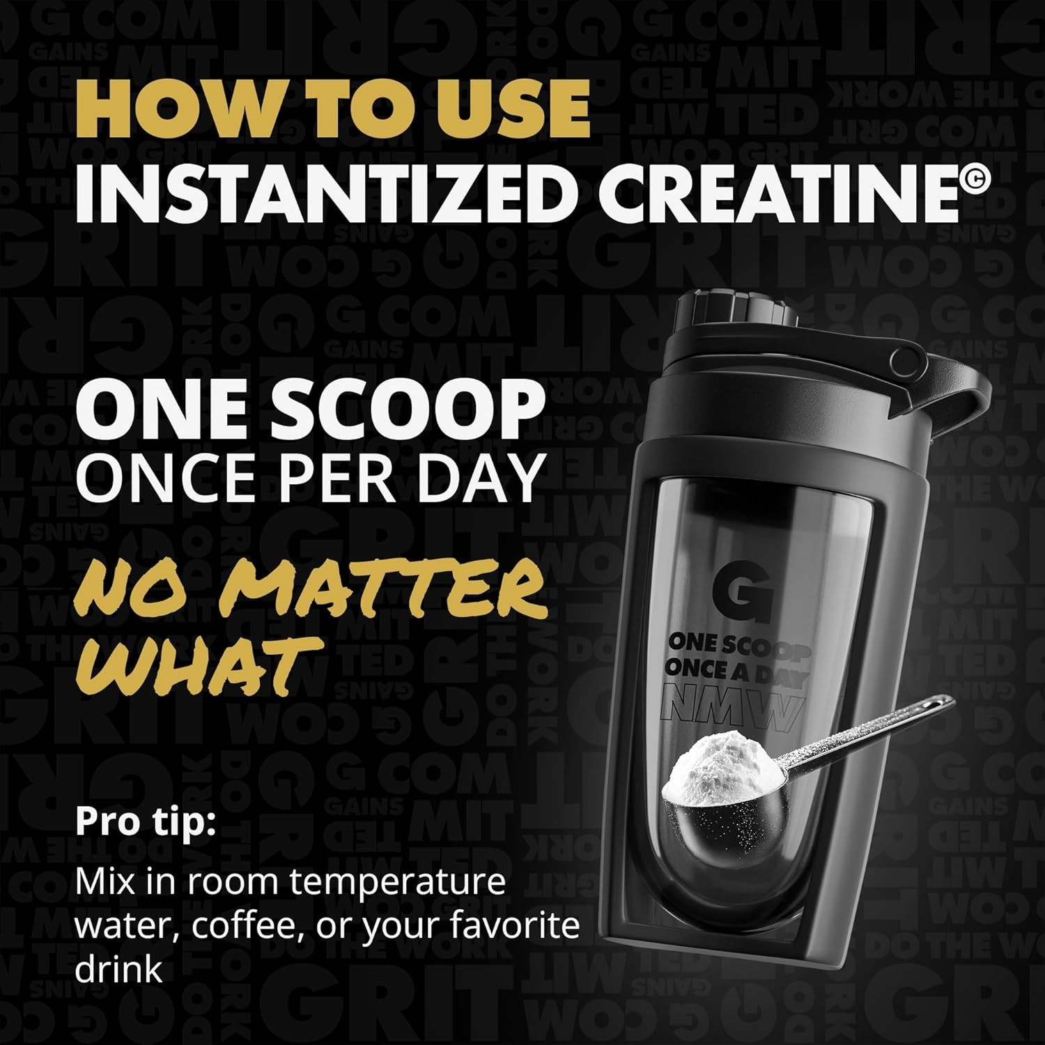 Gains in Bulk Instantized Creatine Powder Monohydrate Unflavored, 30 Servings